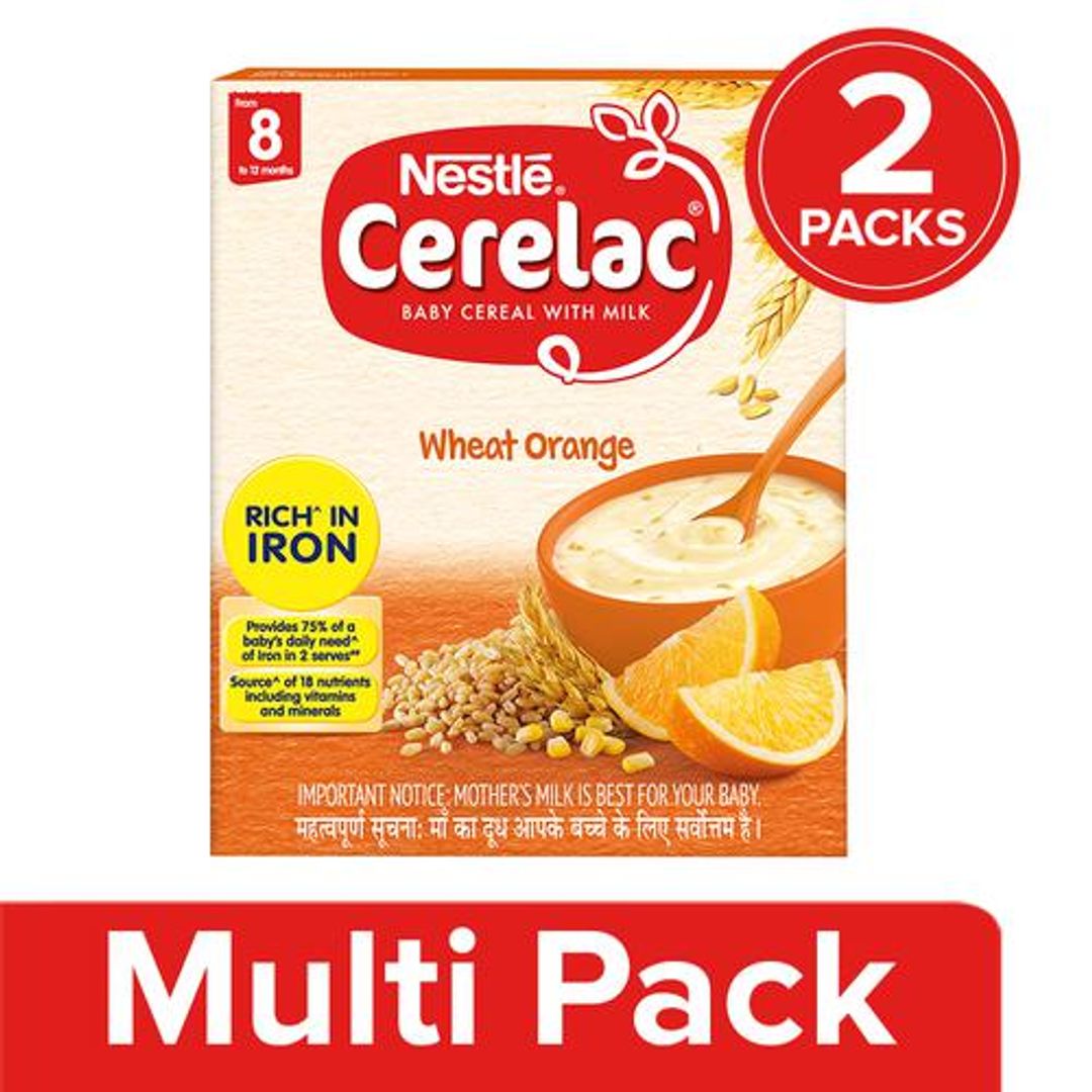 Cerelac Baby Cereal With Milk, Wheat Orange - From 8 Months