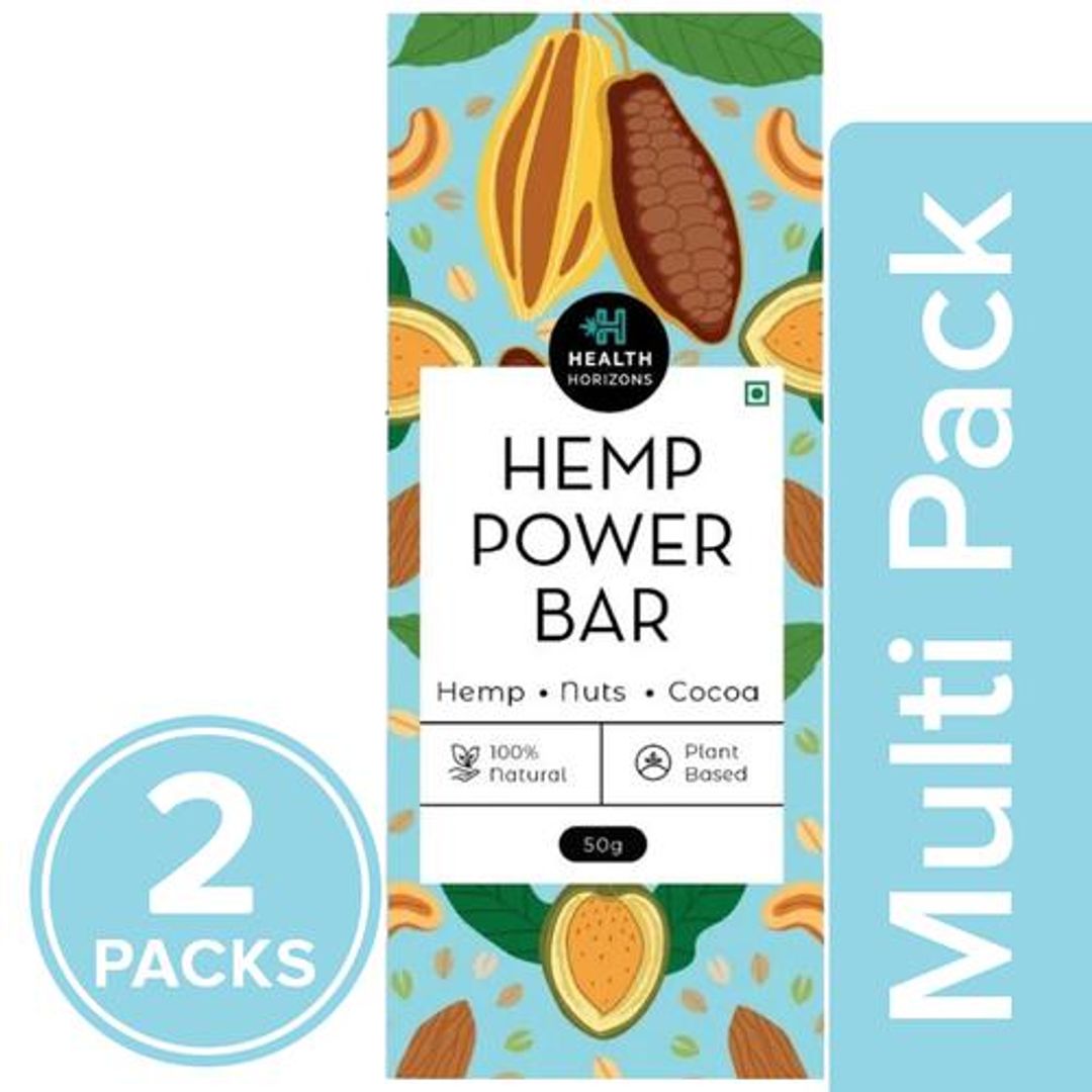 Hemp Power Bar - With Nuts & Cocoa, 100% Natural, Plant-Based, Gluten Free
