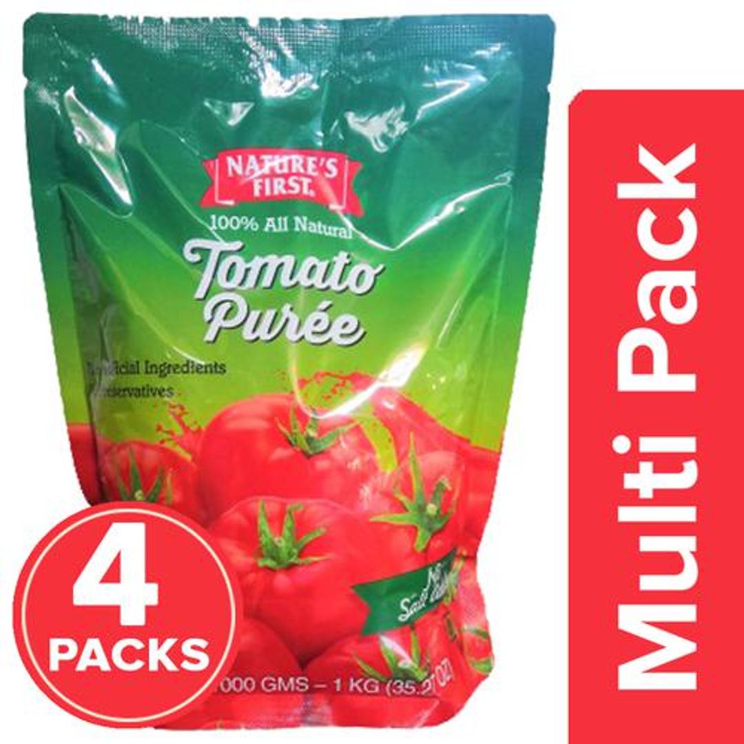 Tomato Puree - 100% Natural, Thick, No Salt Added, Preservative Free