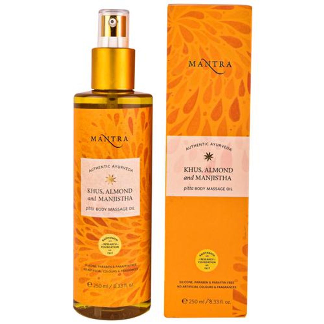 Khus, Almond & Manjistha Pitta Body Massage Oil - Paraben Free