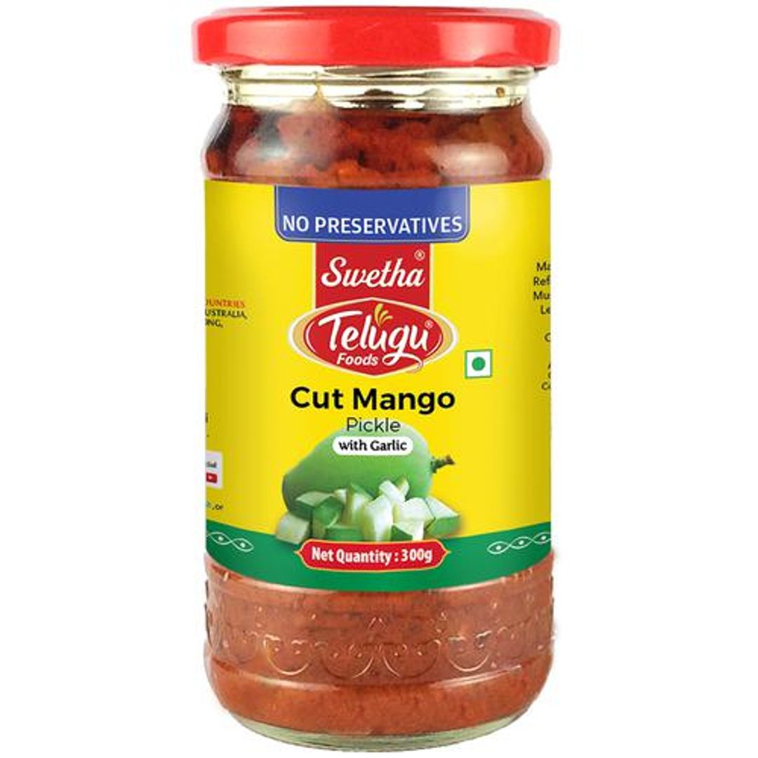 Telugu Foods Cut Mango Pickle Bottle