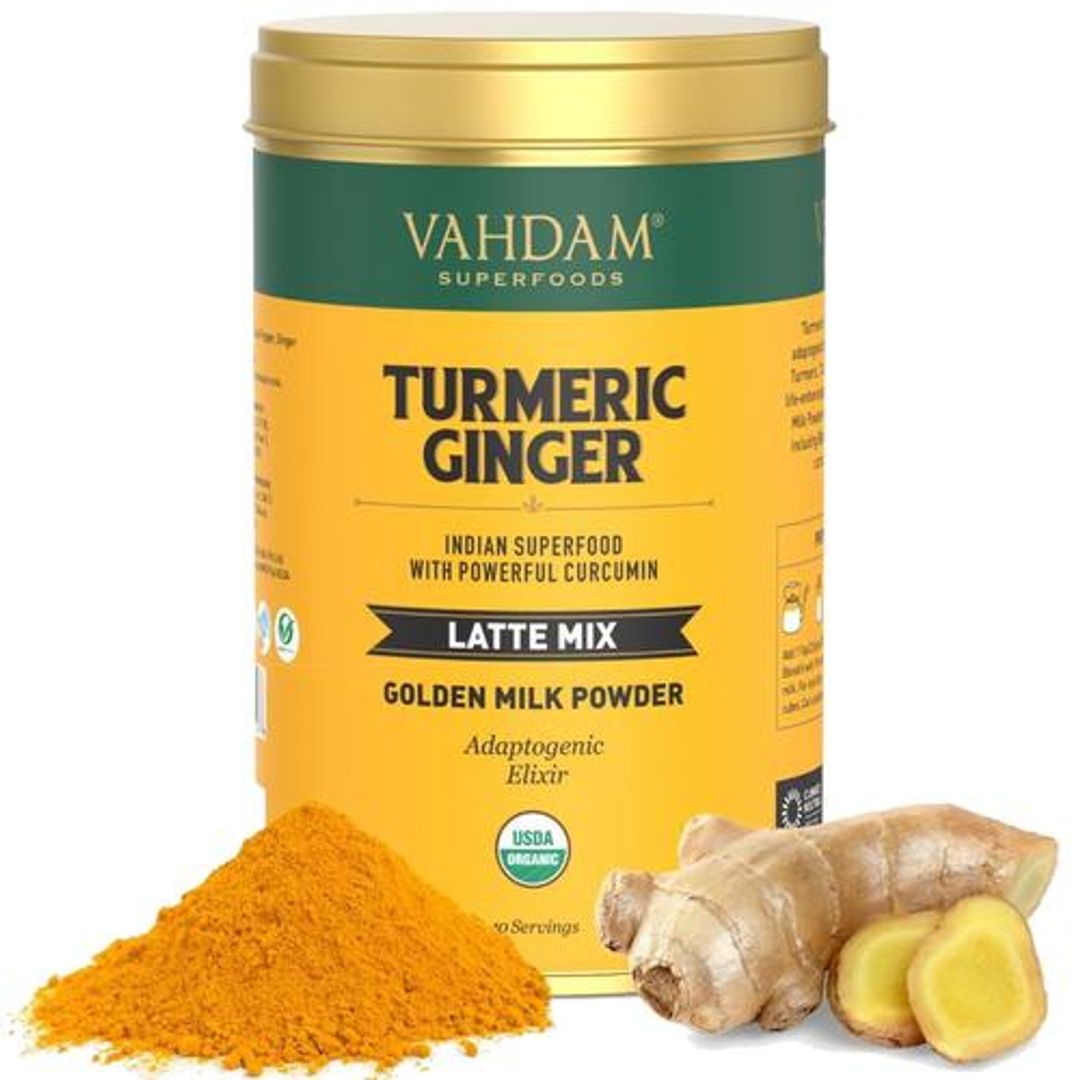 Golden Milk Powder With Curcumin - Organic Turmeric Ginger Latte Mix Superfood