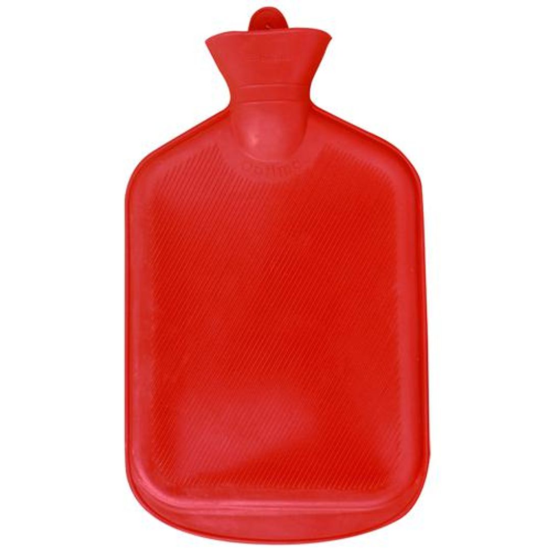 Hot Water Bottle, Double Side Ribbed Hot Water Bag For Pain Relief with 2 Lt Water Capacity - Assorted Colours