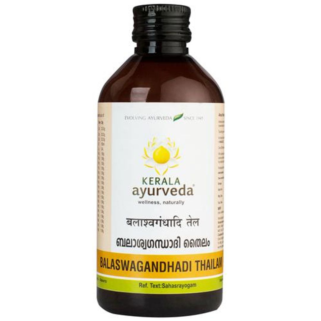 Kerela Ayurveda Balaswagandhadi Thailam 200ml | Improved Muscle Strength | For Post-infection Fatigue | Relieves Weakness & Tiredness After Illness | Herbal Massage Oil | With Bala, Aswagandha, Laksha, and Sesame Oil