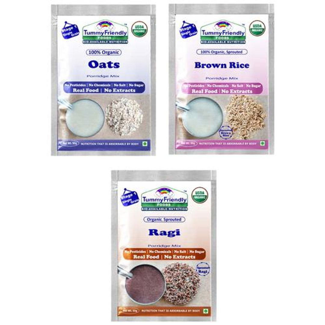 Organic Stage1 Sprouted Porridge Cereal Mixes - Trial Packs, 6+ Months