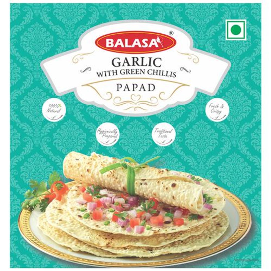 Papad - Garlic With Green Chilli