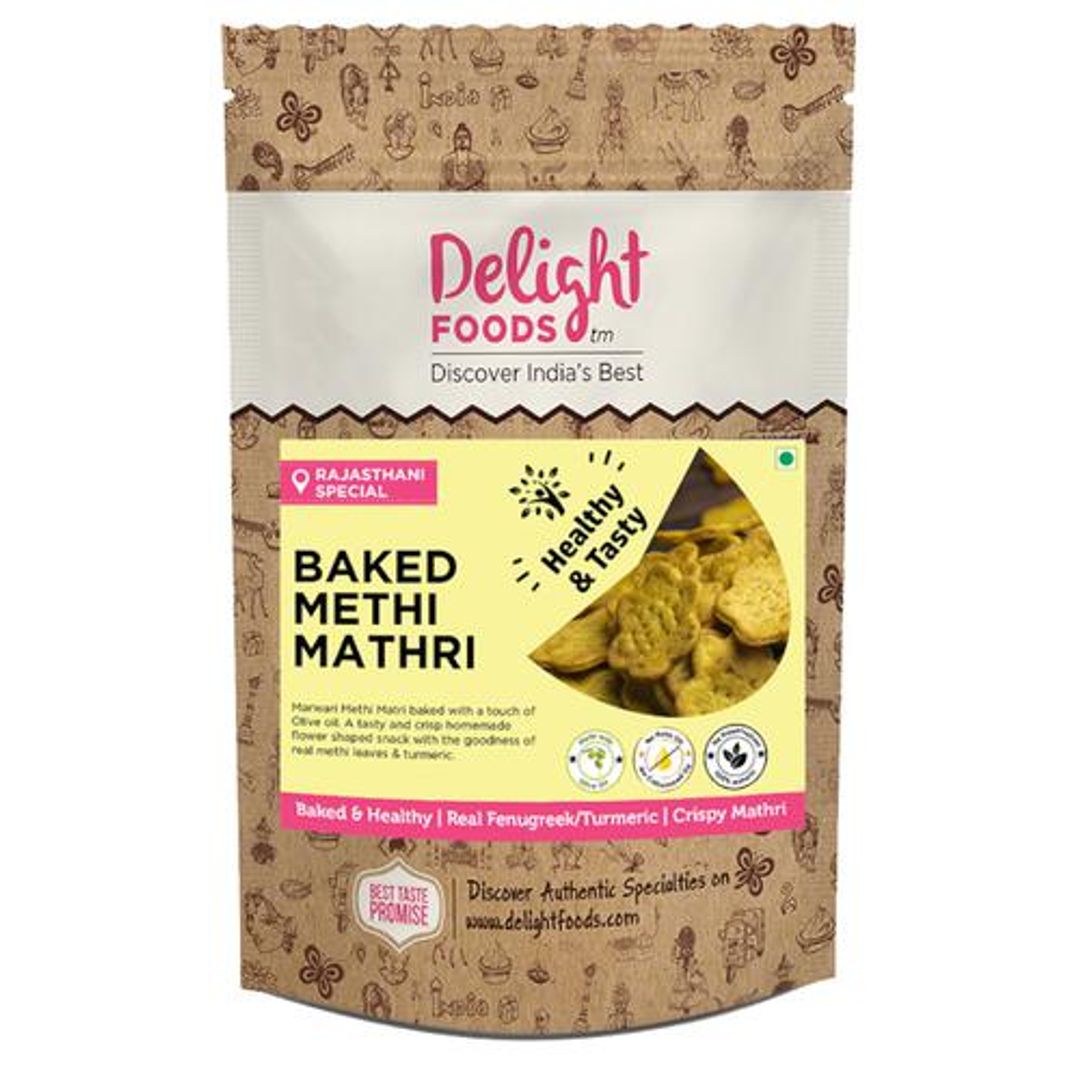 Baked Methi Mathri - Olive Oil Used