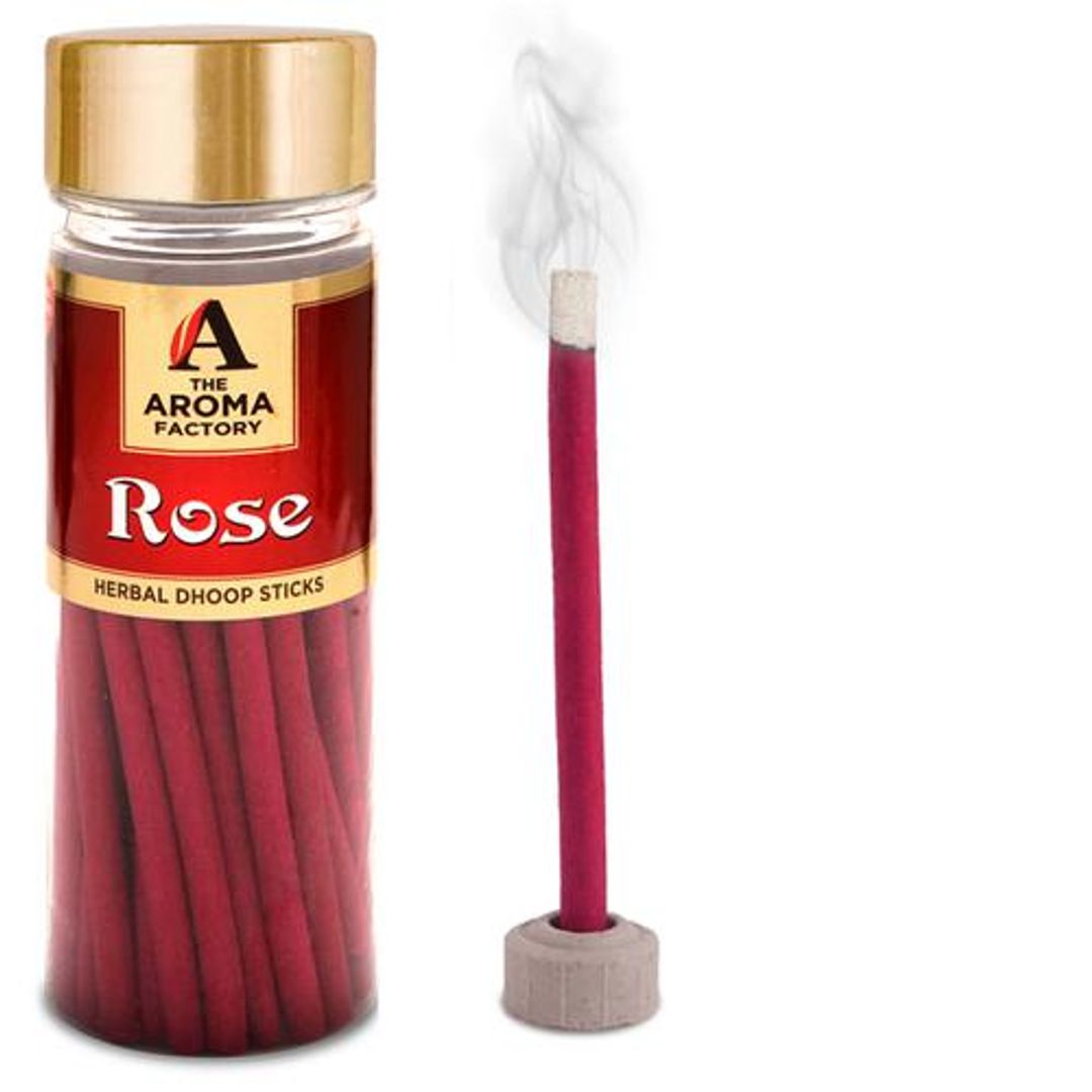 Herbal Dhoop Batti Sticks - Rose, Zero Charcoal
