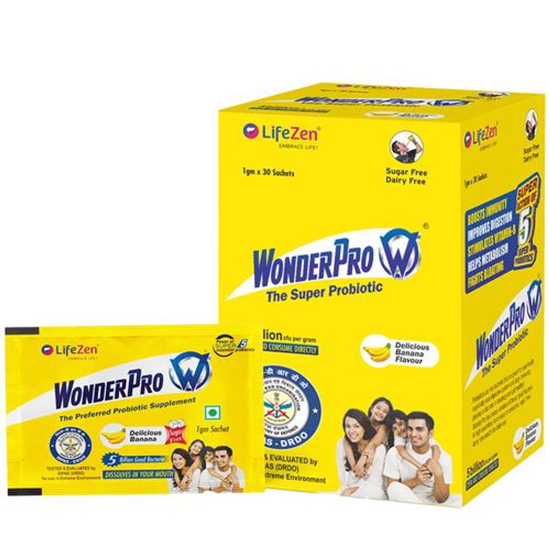 Probiotic Supplement - Sugar Free, Delicious, Improves, Immunity, Banana Flavour