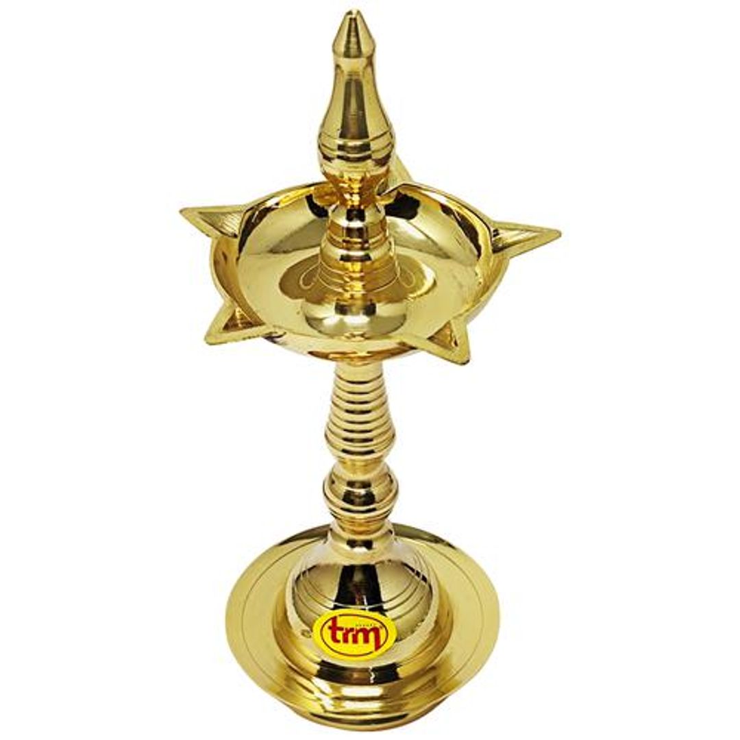 Kerala Pooja Diya Stand - Fancy, Brass Lamp Stand, No.12