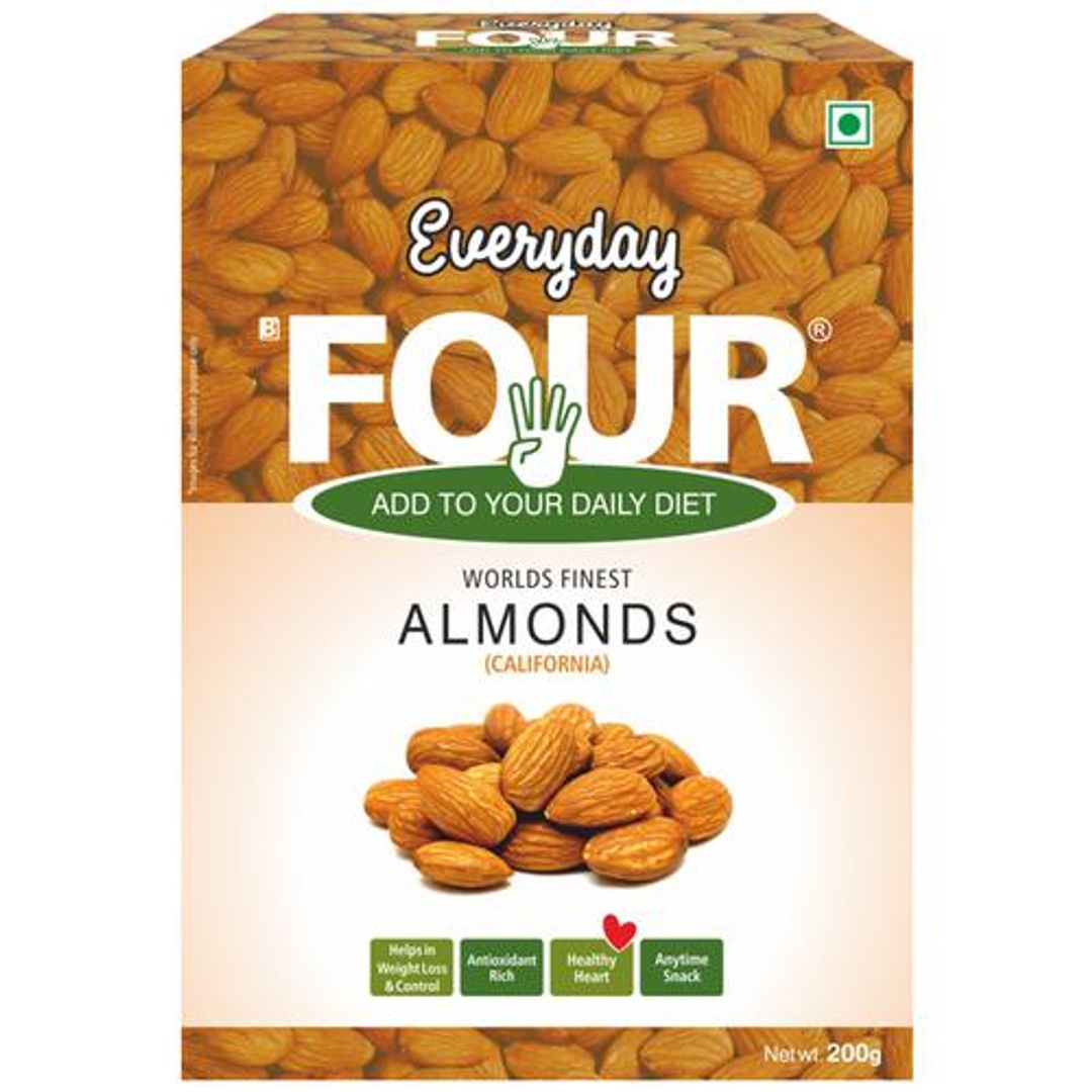 California Almond Nuts - Rich In Antioxidants, Fibre & Proteins, Anytime Snack