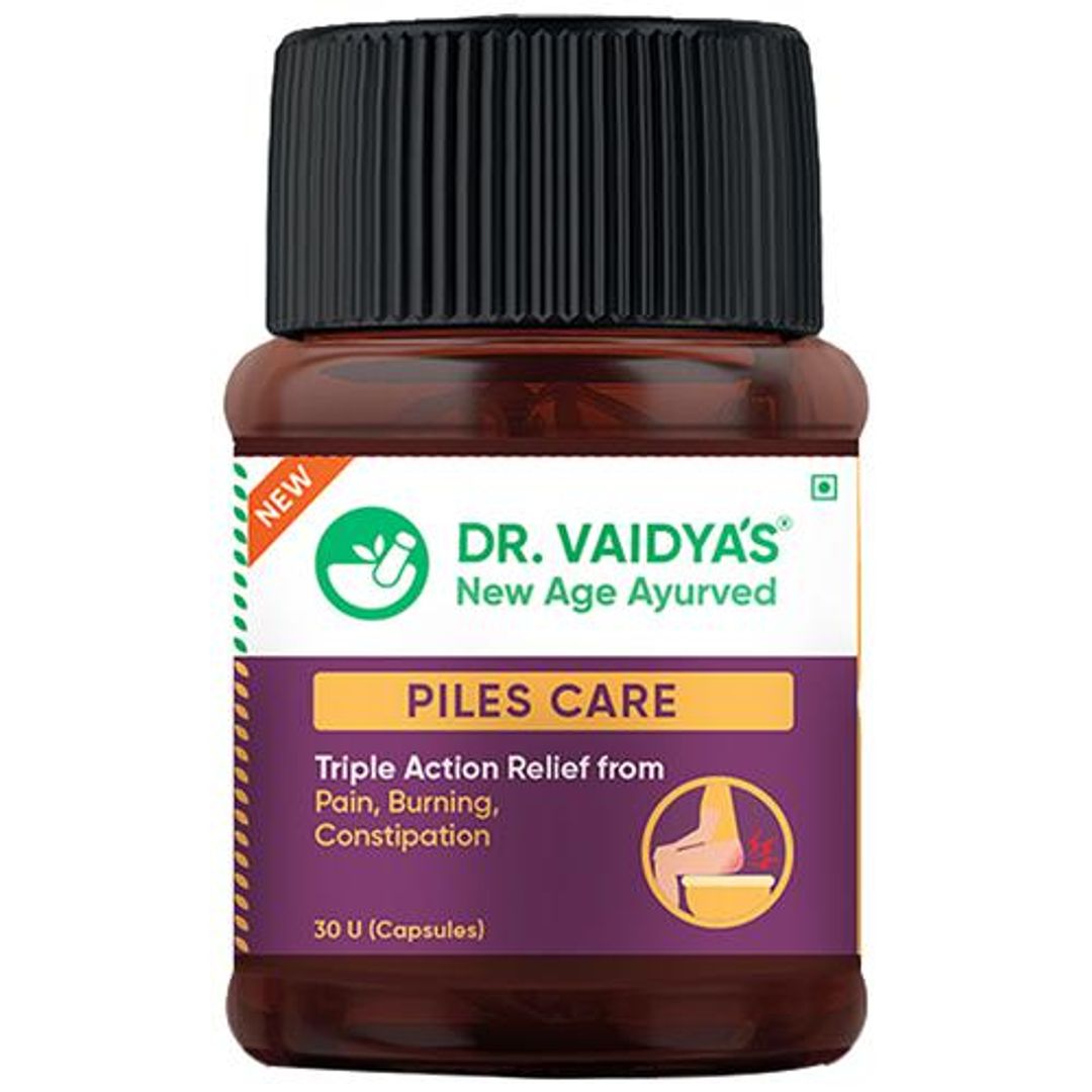 Piles Care Capsules - Triple Action Formula, Helps Relief From Pain, Burning & Constipation