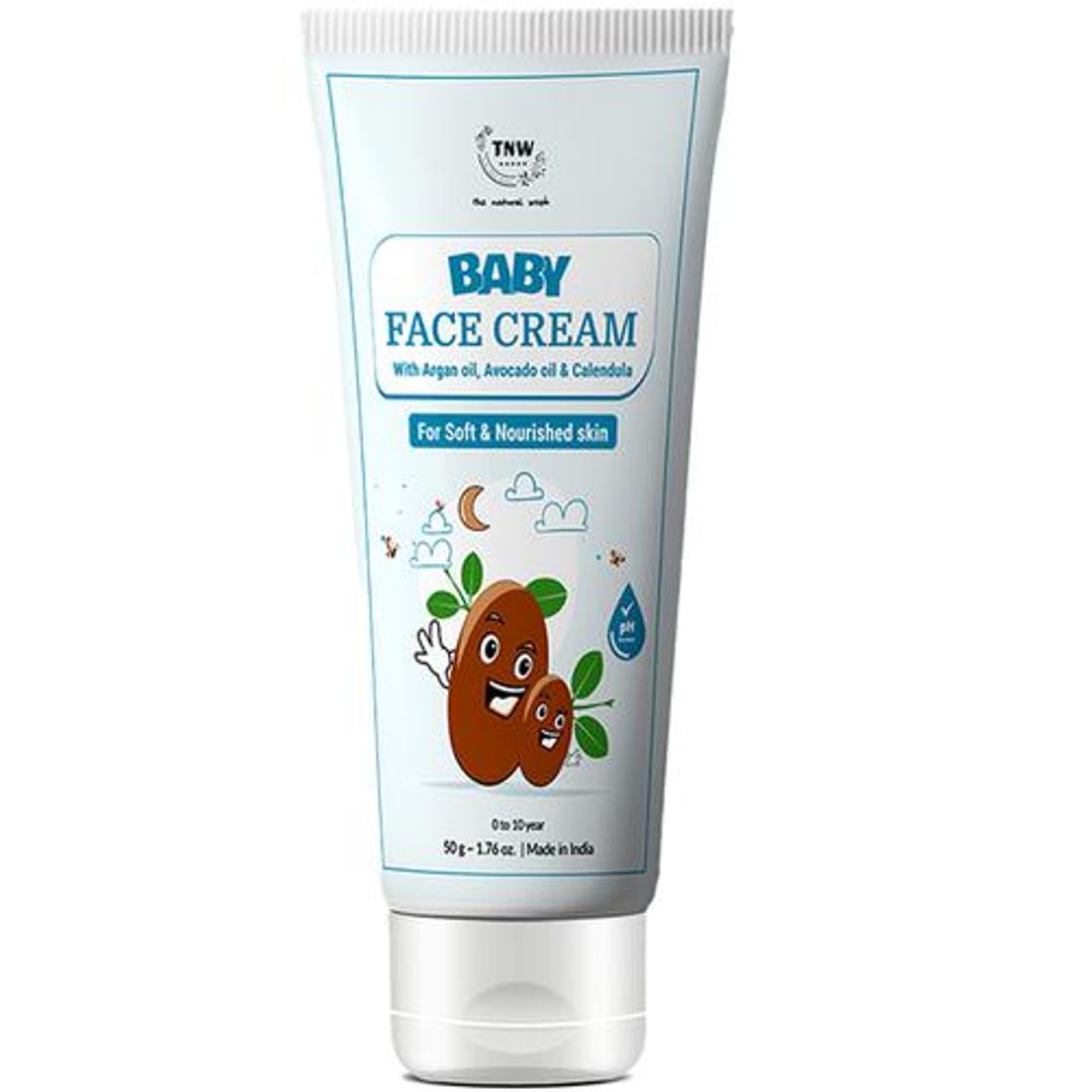 Moisturising Baby Face Cream - Natural Ingredients Avocado, Argan Oil, For Soft & Nourished Skin