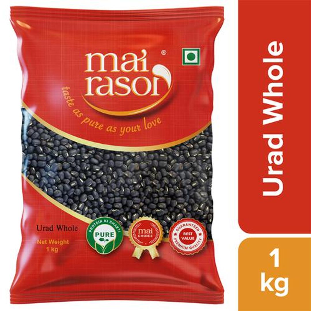 Black Kali Urad - Whole Sabut, Unpolished, Protein & Fibre Rich, For Making Soups, Porridge