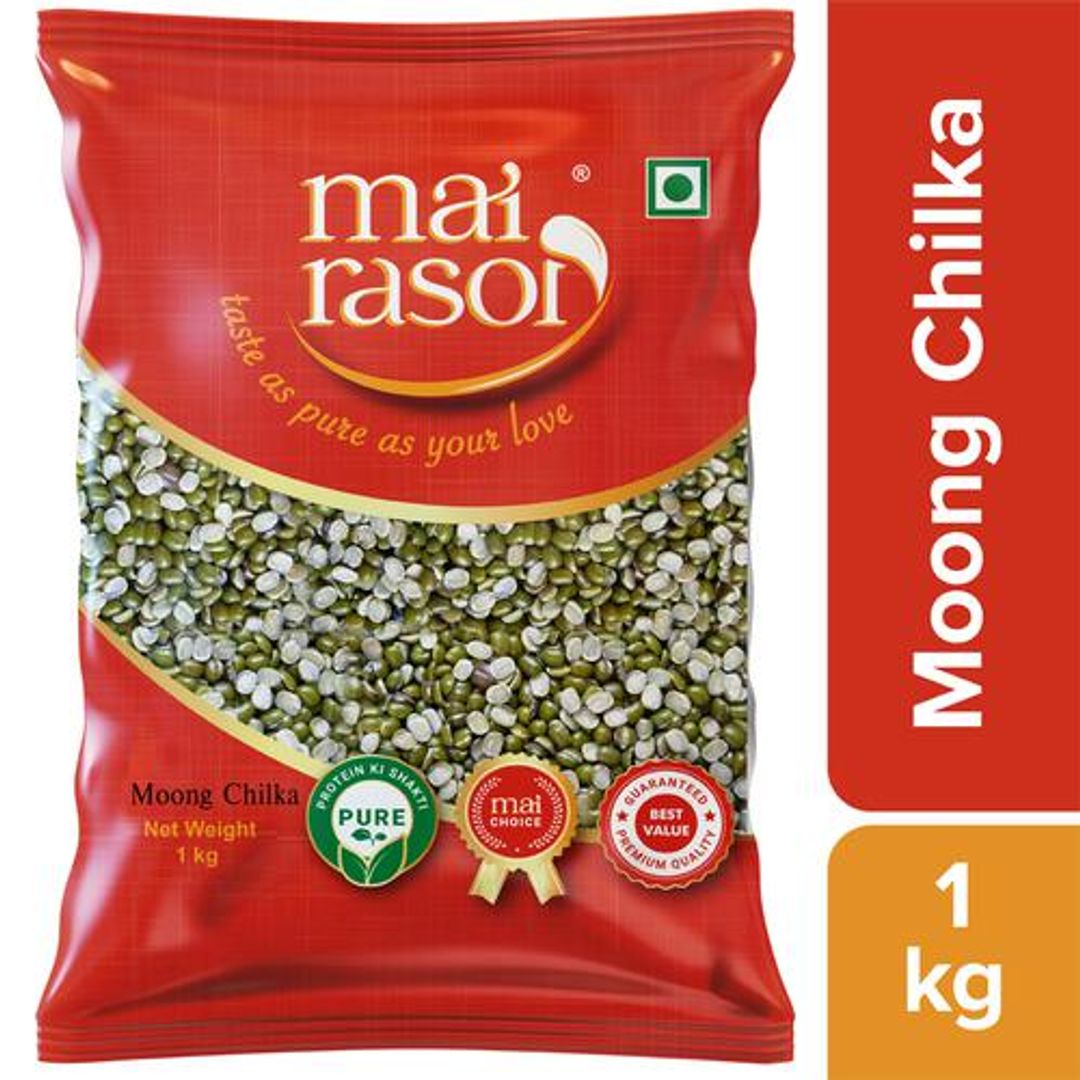 Green Hari Moong Dal - Split, Chilka, Unpolished, Protein & Fibre Rich, For Soups, Porridge