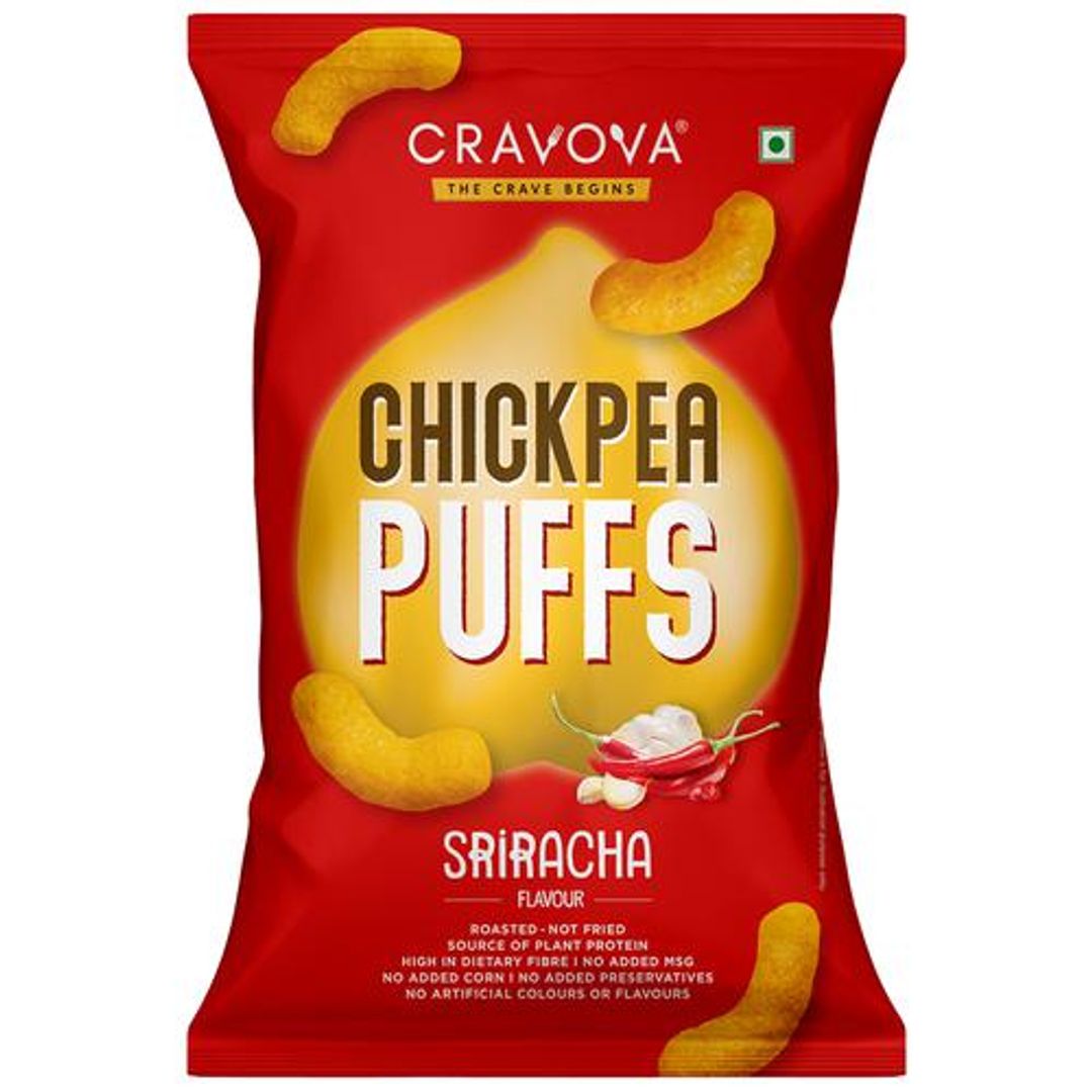 Chickpea Puffs - Sriracha Flavour, Roasted, Source Of Plant Protein
