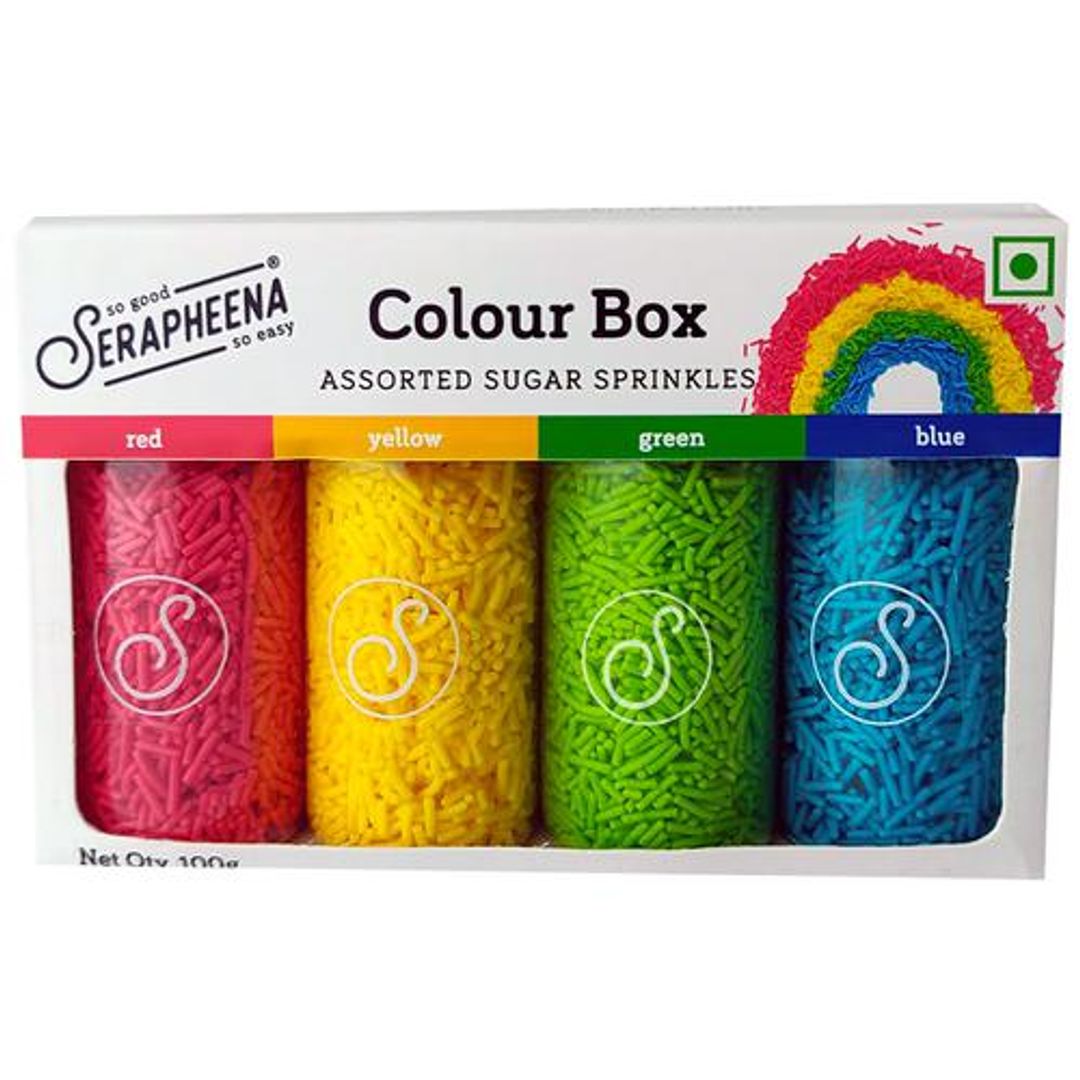 Colour Box Sugar Sprinkles - Assorted Colours & Designs, For Cake Decoration