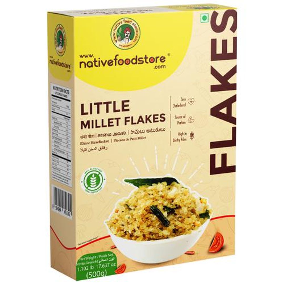 Samai/Little Millet Flakes - Rich In Protein & Fibre, No Cholesterol, Gluten Free