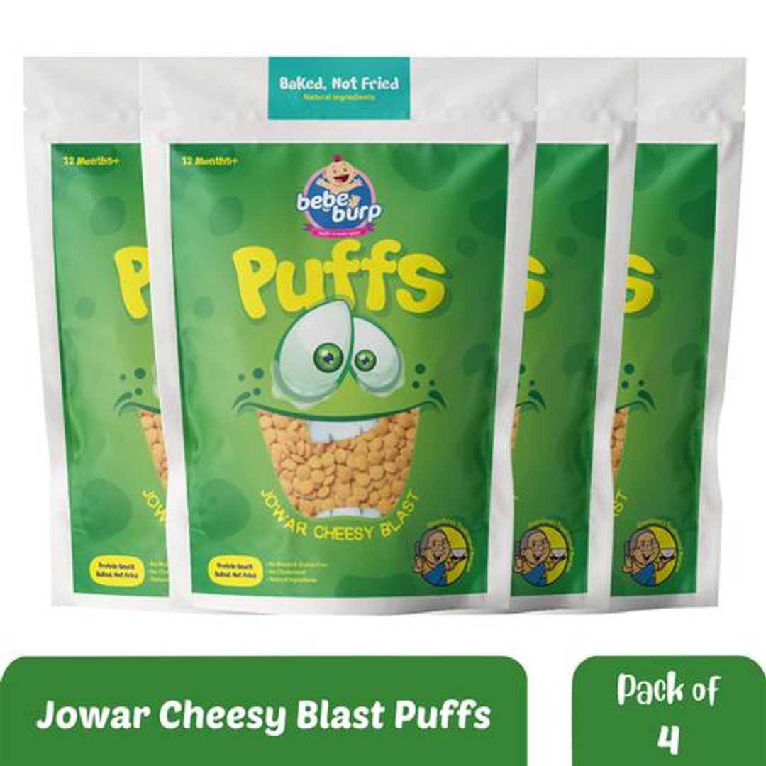 Jowar Cheesy Blast Puffs - Protein Snack, Baked, No Maida, Gluten-Free, 12 Months+