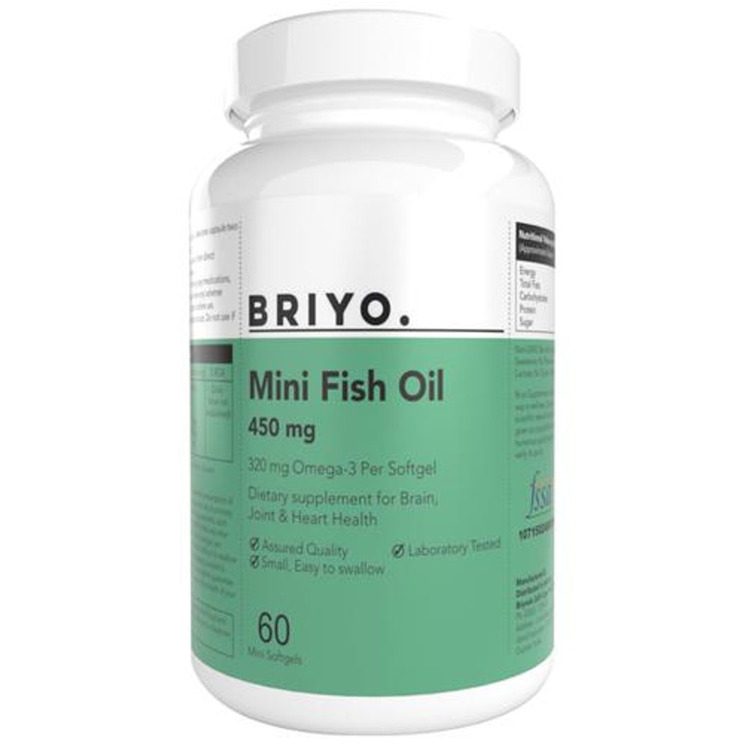 Mini Fish Oil Softgels - 450 mg, Dietary Supplement, For Brain, Joint & Heart Health