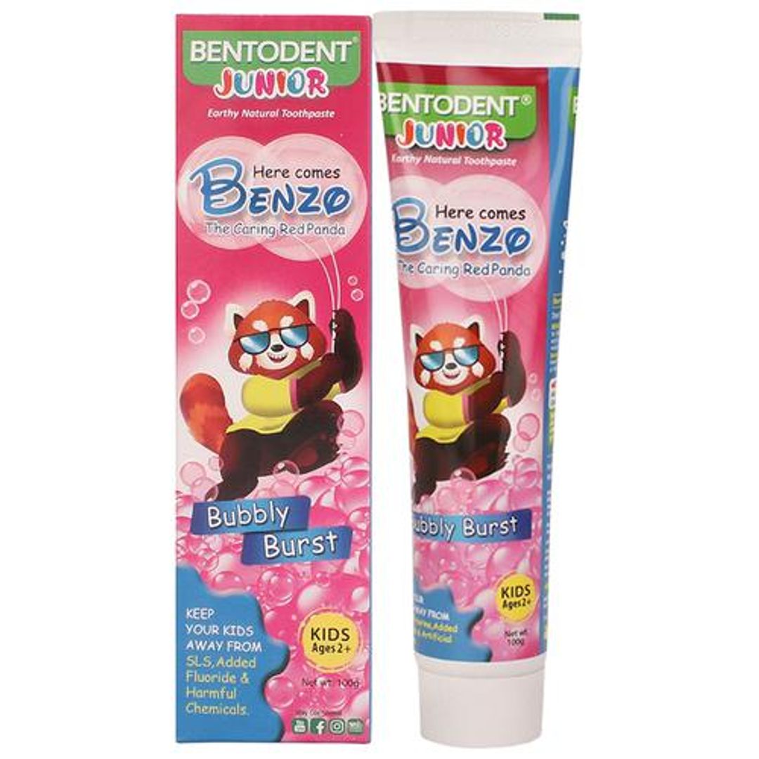 Junior Earthy Natural Toothpaste - Bubbly Burst, Gentle, Fluoride Free, For 2+ Kids