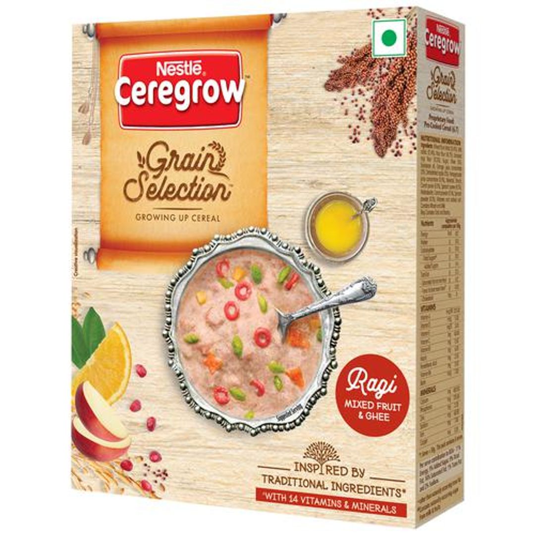 Ceregrow Grain Selection Ragi Mixed Fruit & Ghee - Growing Up Cereal