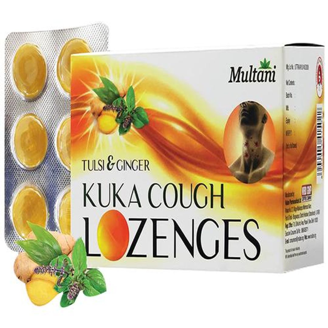 Kuka Cough Lozenges - Tulsi & Ginger, Relieves Cough & Throat Pain