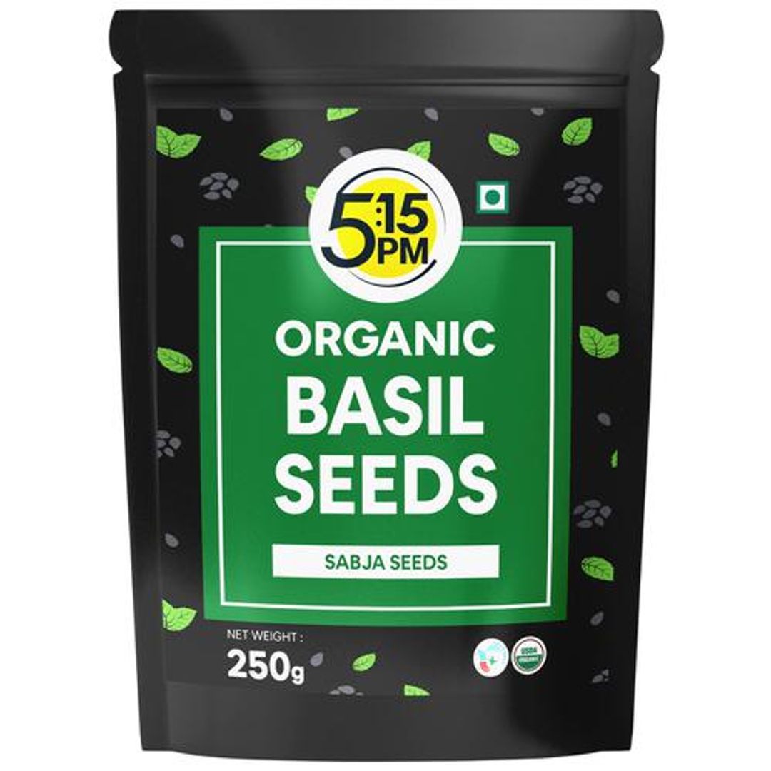Organic Basil/Sabja Seeds - High In Fibre, Great For Gut Health & Weight Loss