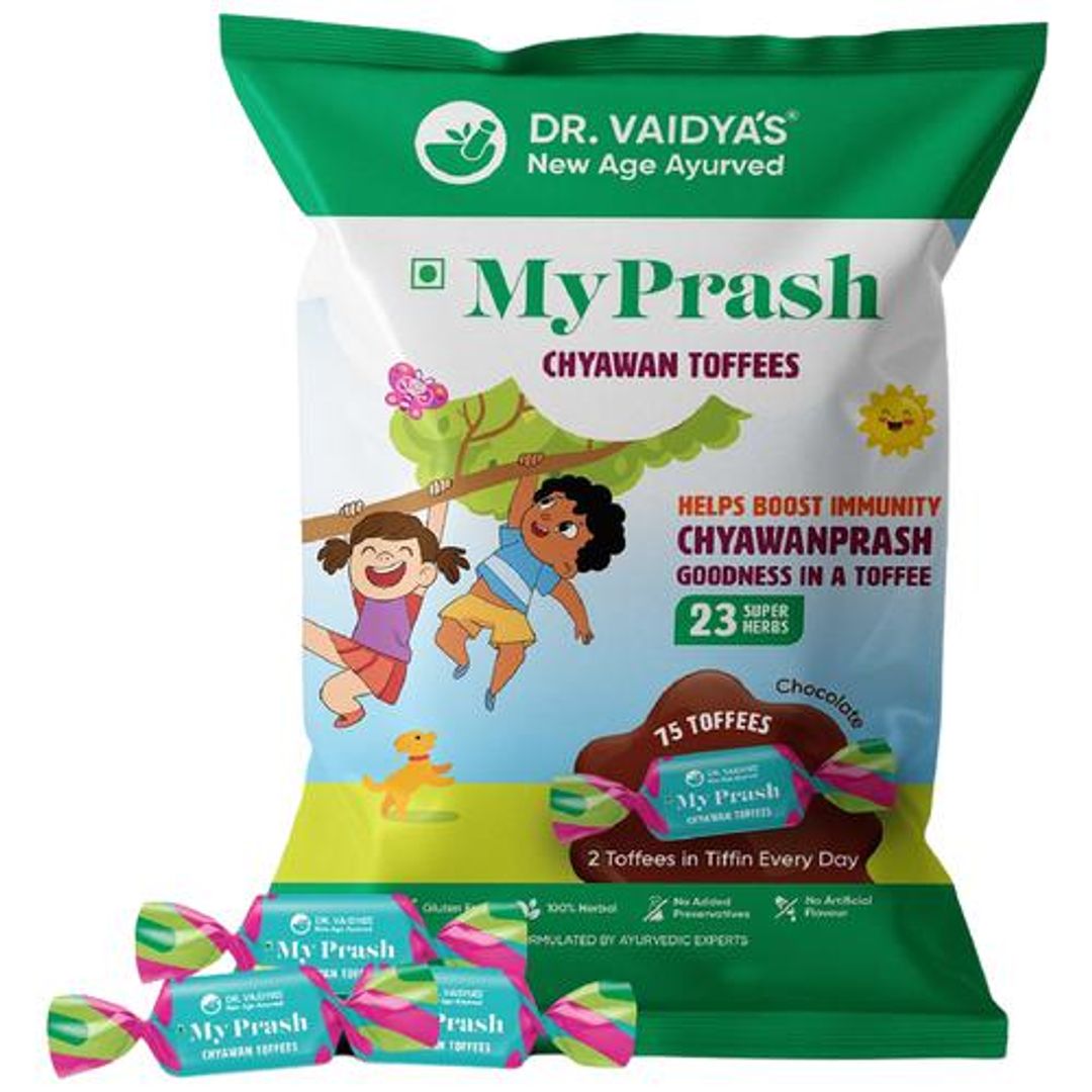 My Prash Chyawan Toffees - 23 Super Herbs, Boosts Immunity, Chocolate Flavour