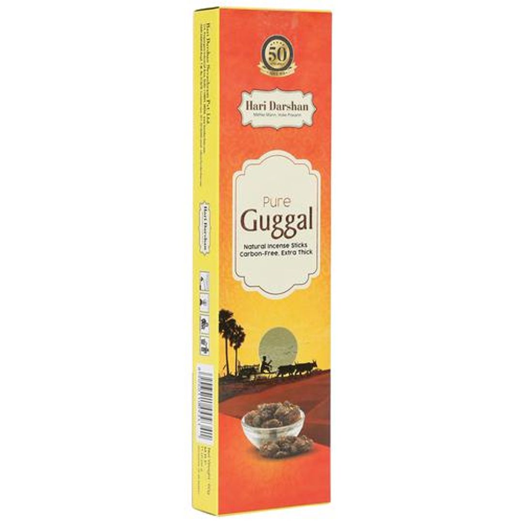 Pure Guggal Natural Incense Sticks/Agarbatti - Carbon Free, Extra Thick