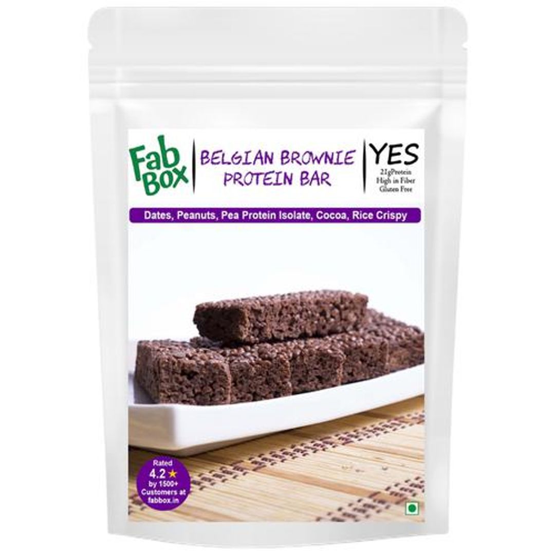 Belgian Brownie Protein Bar - Crunchy, High-fiber, Workout-snack, Diet-friendly