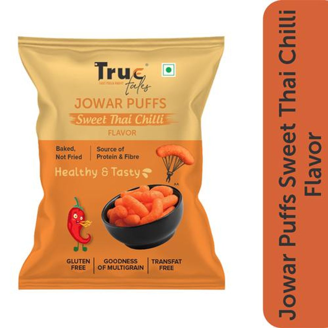 Jowar Puffs - Sweet Thai Chilli Flavor, Baked, Crunchy, Gluten Free