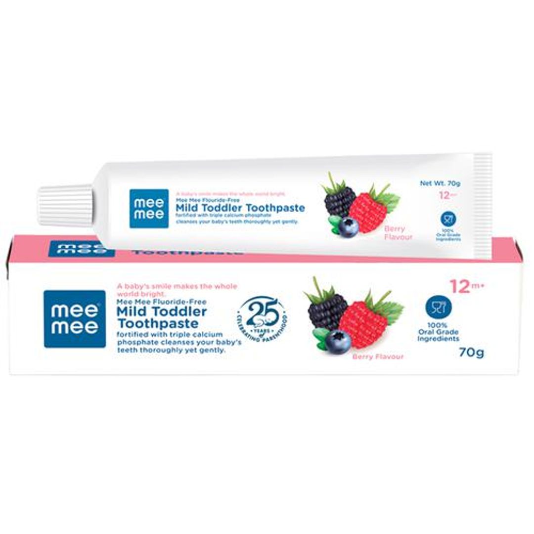 Mild Toddler Toothpaste - Berry Flavour, Fluoride-Free, Triple Calcium Phosphate, Cavity Protection