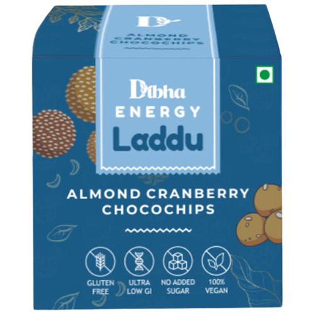 Energy Laddu - Almond Cranberry Chocochips, Gluten-Free, 100% Natural, Vegan, No Added Sugar