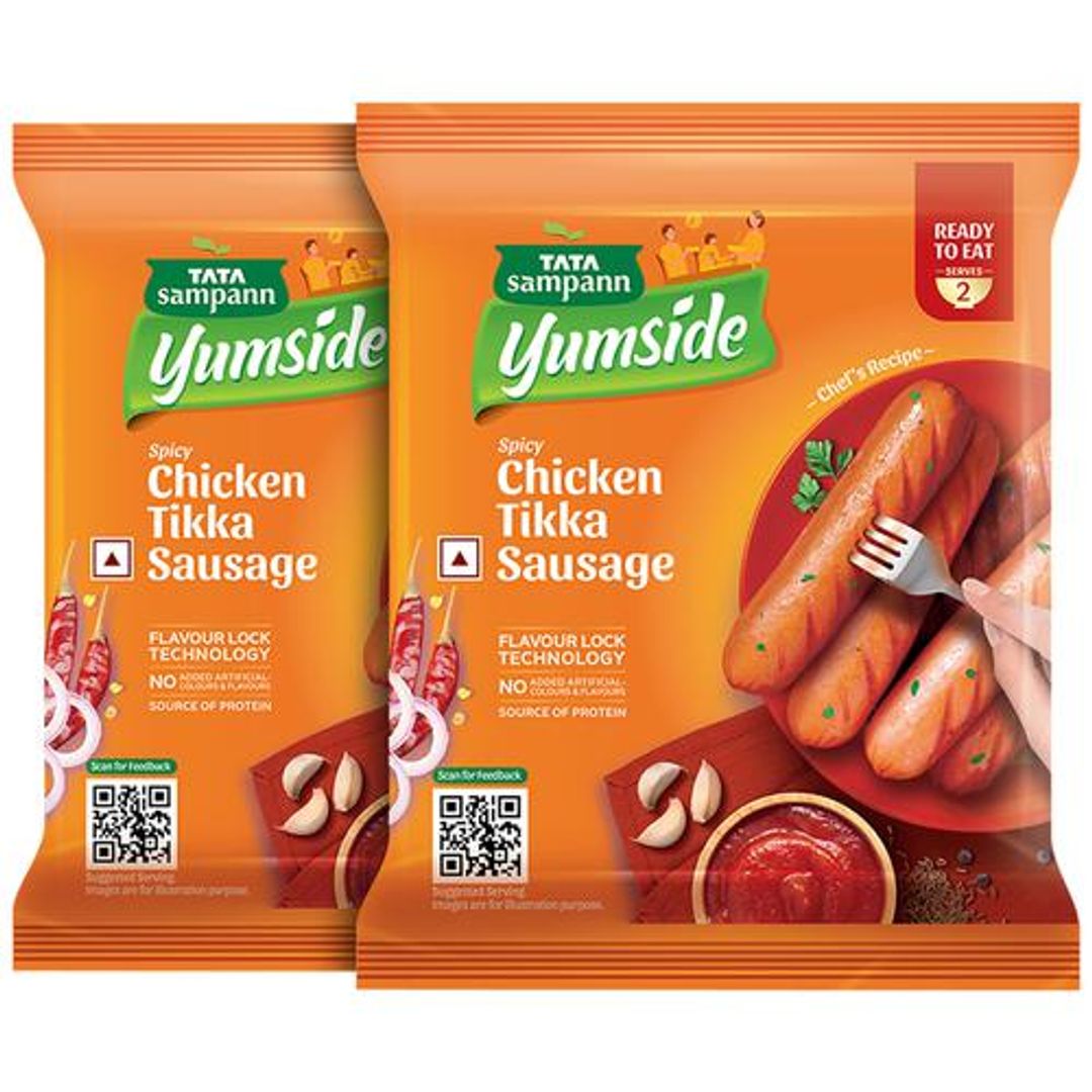 Spicy Chicken Tikka Sausage - Source Of Protein, Ready To Eat, No Added Flavours