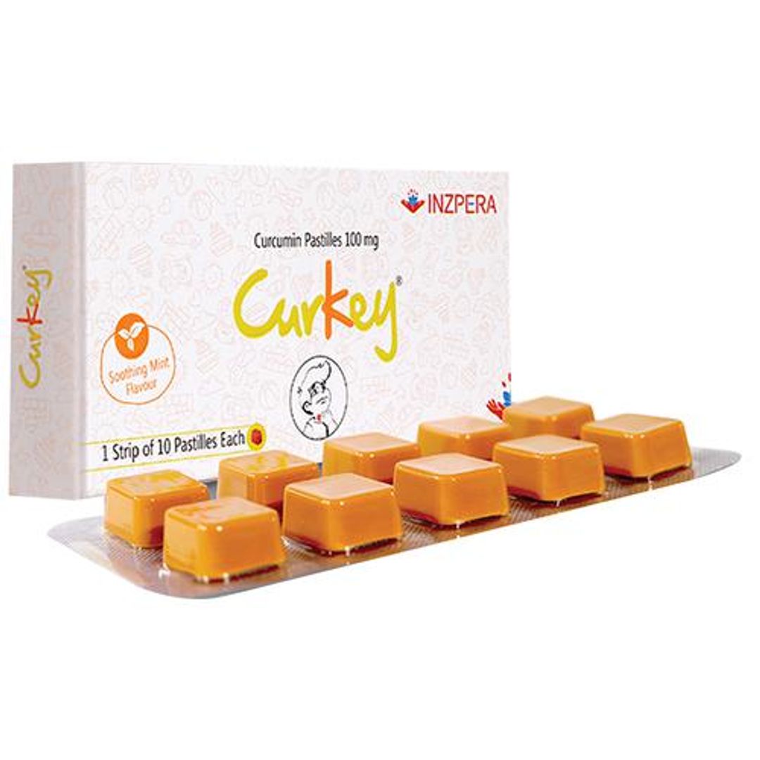 Curcumin Pastilles For Quick Relief From Sore Throat - Sugar Free, Mint Flavour