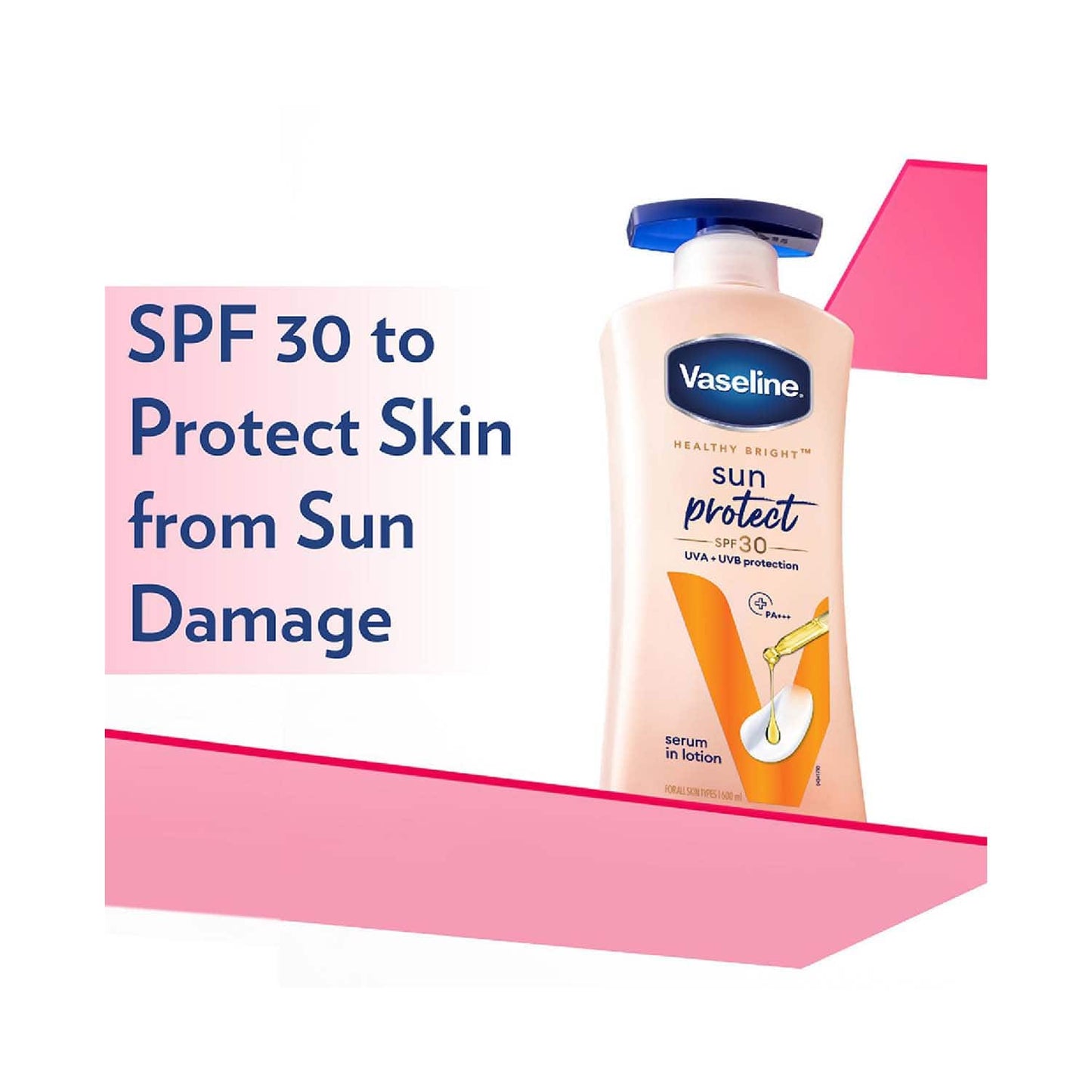 Vaseline Sun Protect SPF 30 UVA + UVB PA+++ Body Lotion (600 ml)