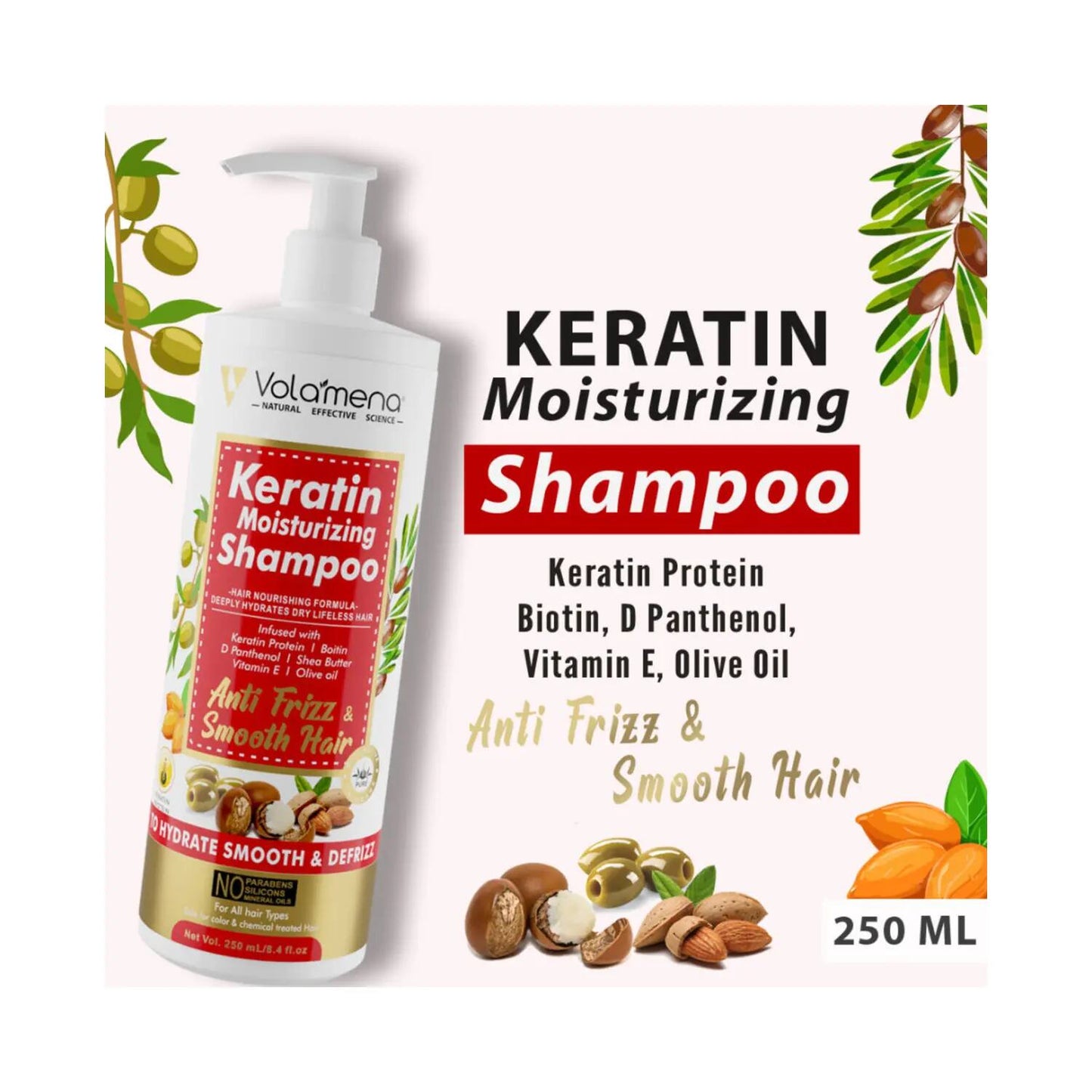 Volamena Keratin Moisturizing Shampoo (250ml)