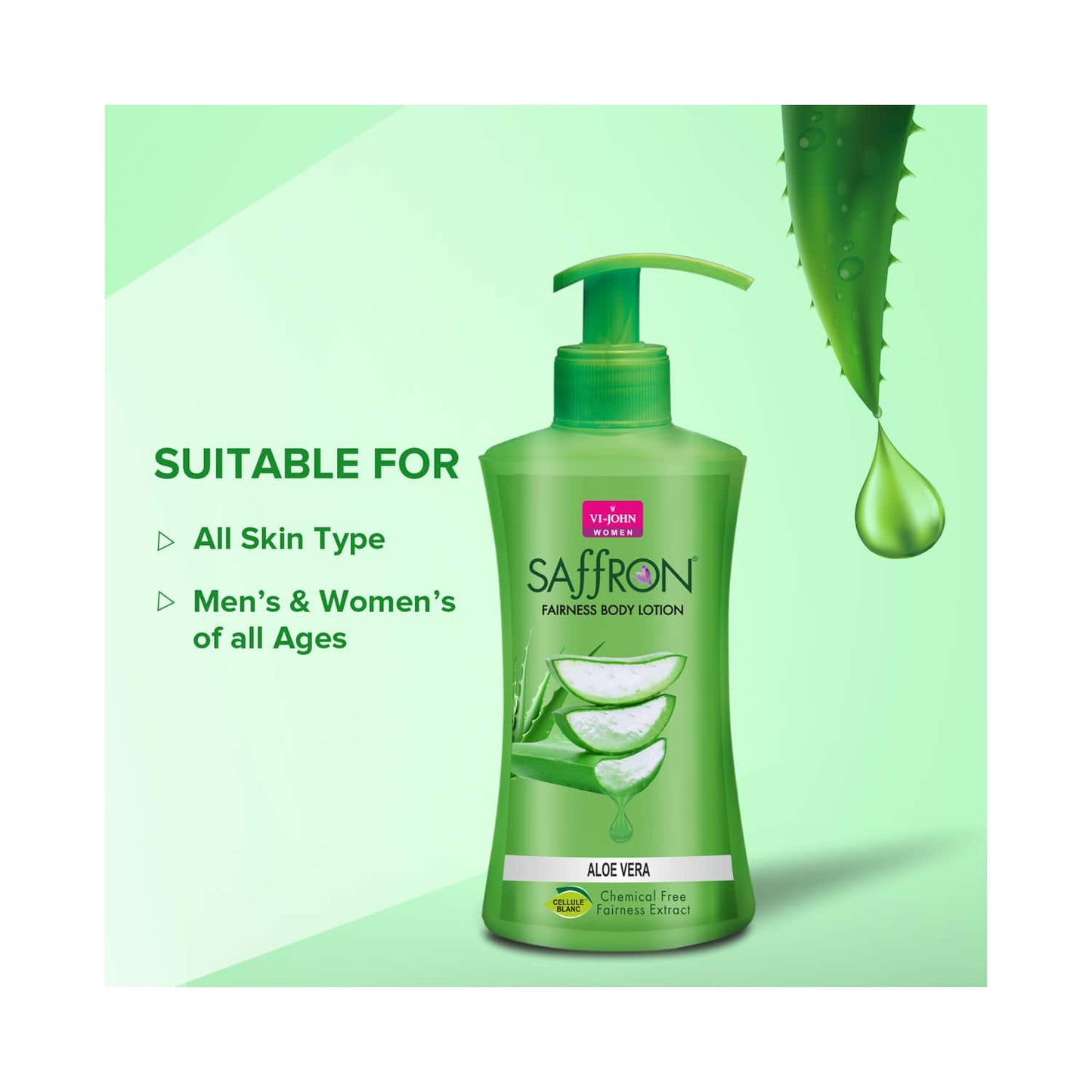VI-JOHN Saffron Aloe Vera Fairness Body Lotion (250ml)