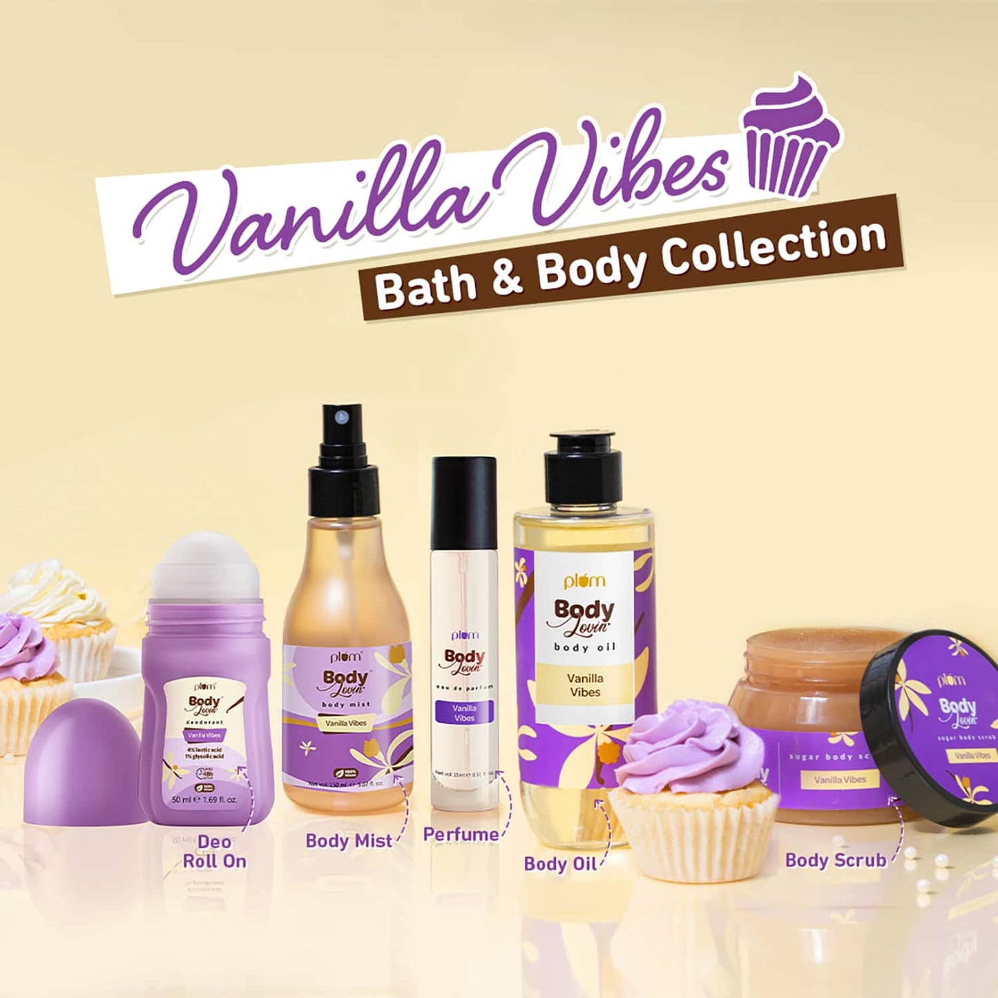 Plum BodyLovin' Vanilla Vibes Shower Gel|SLS-Free|Warm Vanilla Fragrance|Body Wash (240 ml)