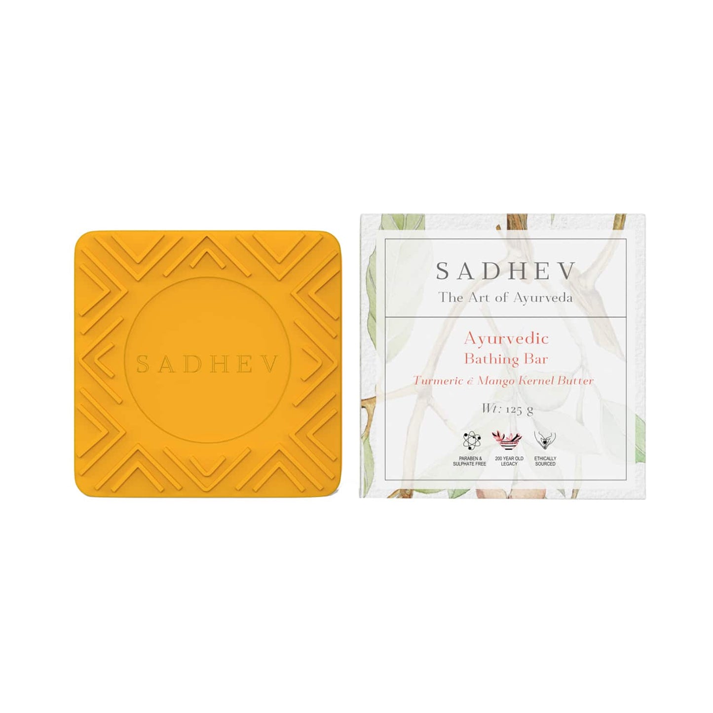 Sadhev Turmeric & Mango Kernel Butter Bathing Bar (125g)