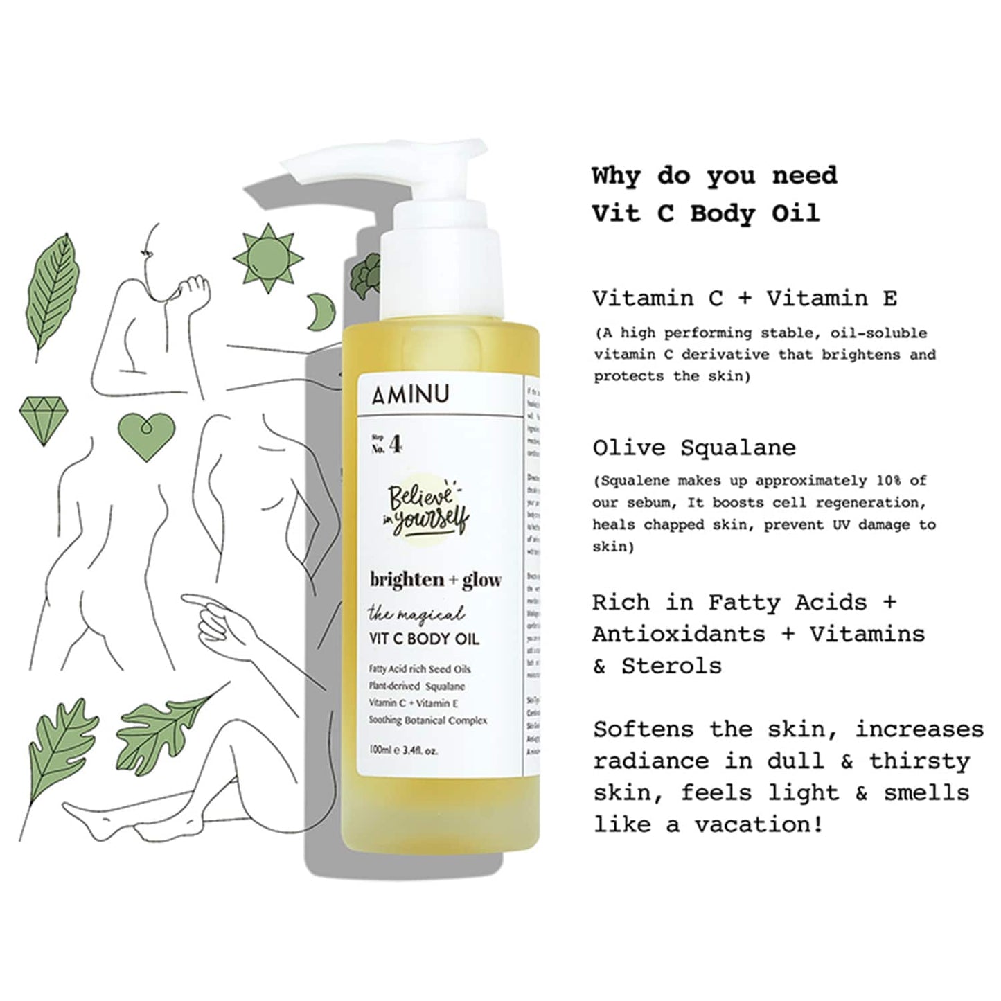 Aminu The Magical Vit C Body Oil - (100ml)