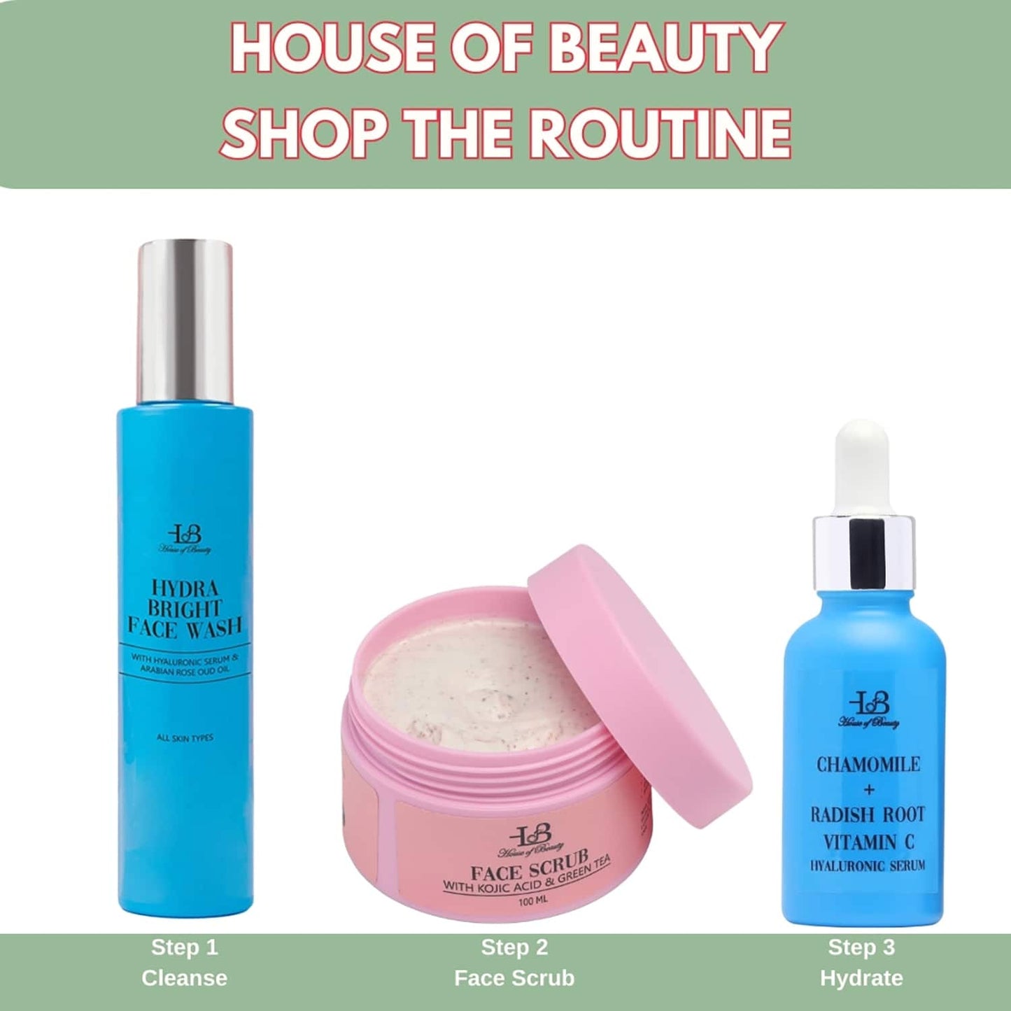 House of Beauty Face Scrub W/T Kojic Acid To Exfoliate, Brighten & Remove Dark Spots (100 ml)