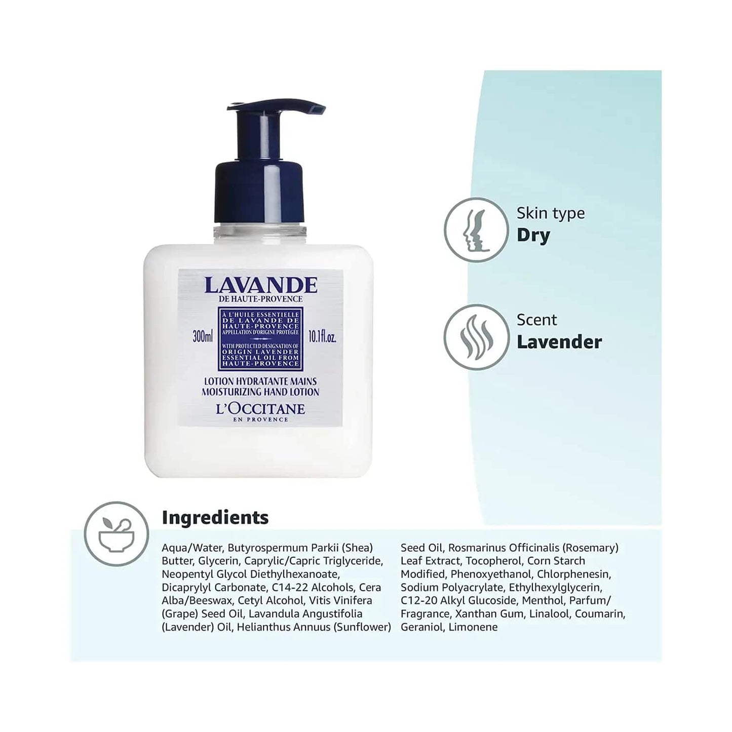 L'occitane Lavender Moisturizing Hand Lotion - (300ml)