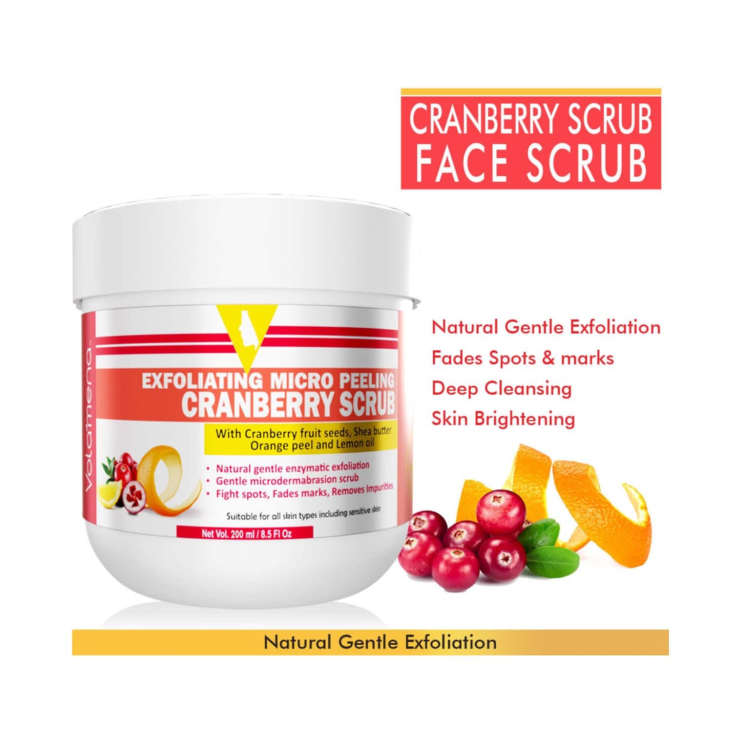 Volamena Exfoliating Micro Peeling Cranberry Scrub (200ml)