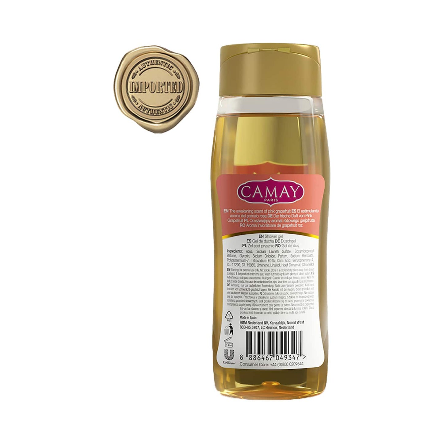 Camay Paris Dynamique Grapefruit Shower Gel with Natural Oils (500ml)