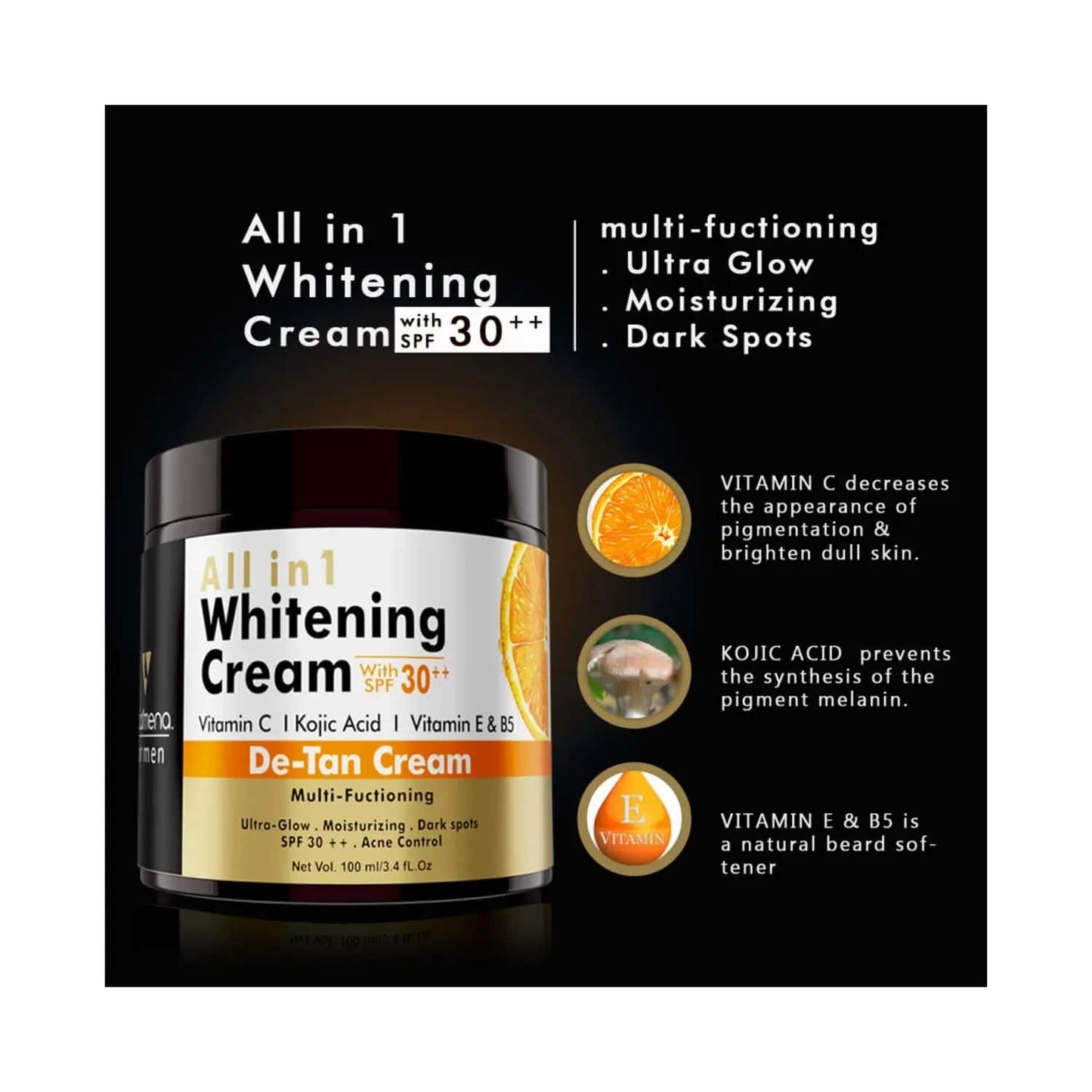 Volamena Men’s All In 1 Whitening Cream With SPF 30 ++ (100ml)