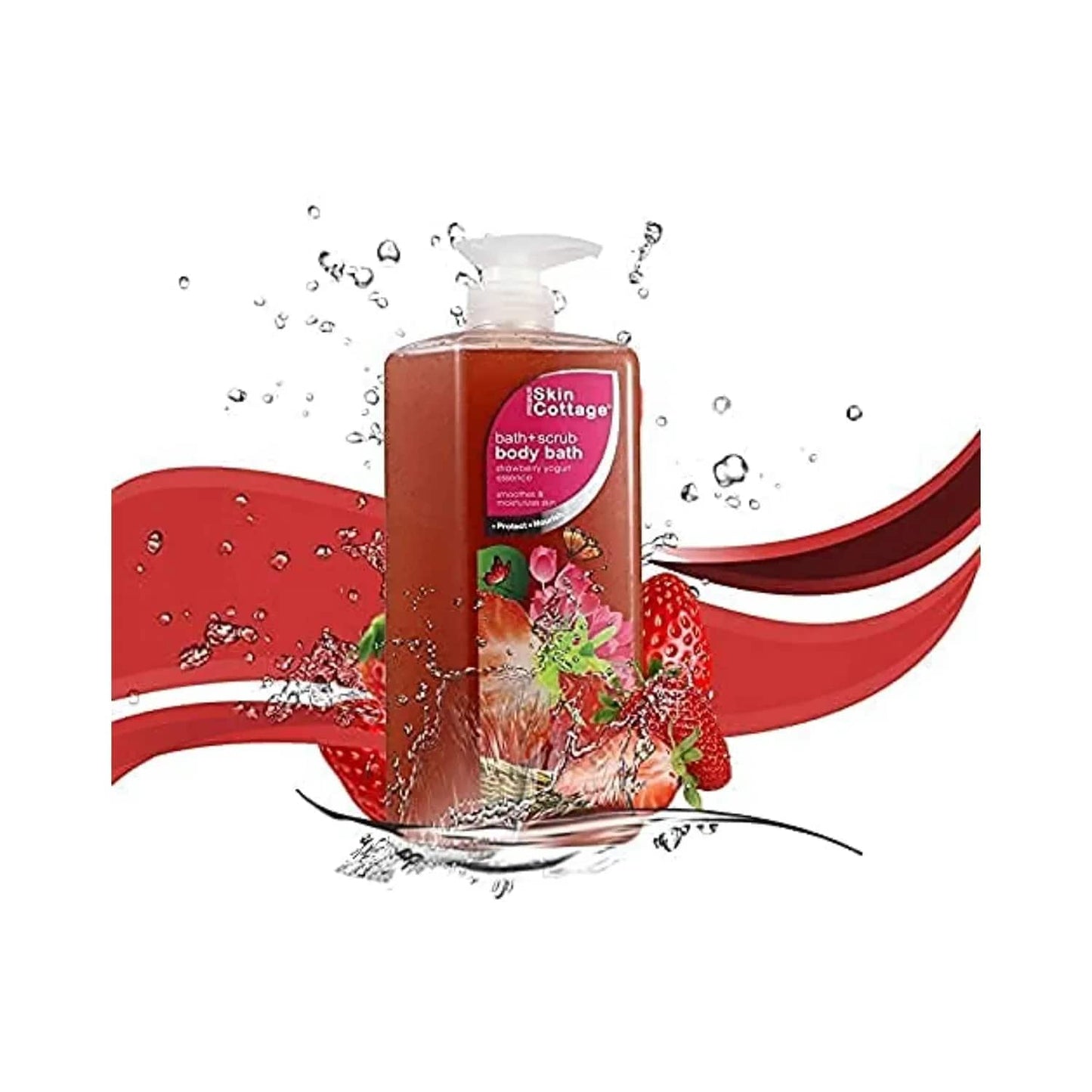 SKIN COTTAGE Strawberry Yogurt Essence Body Bath + Scrub (1000ml)