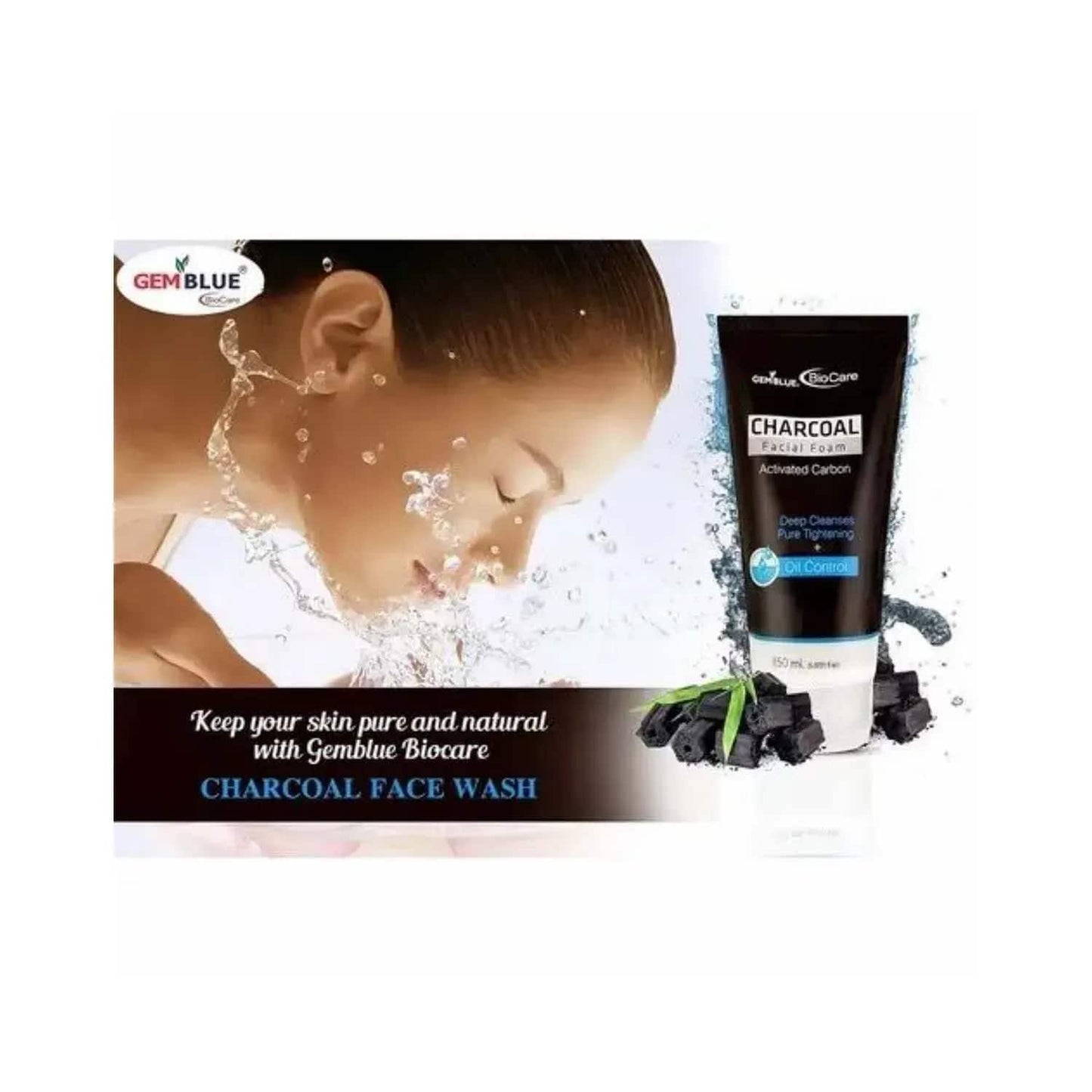 Gemblue Biocare Charcoal Facial Foam - (150ml)