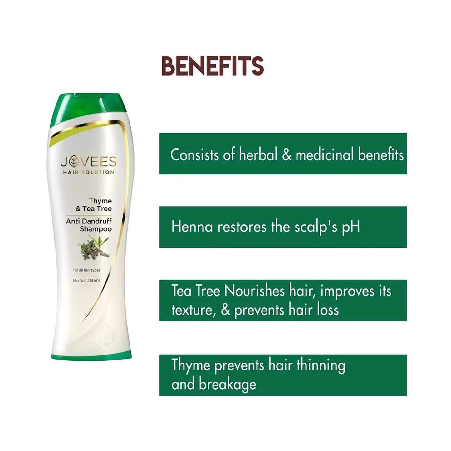Jovees Thyme & Tea Tree Anti Dandruff Shampoo (250ml)